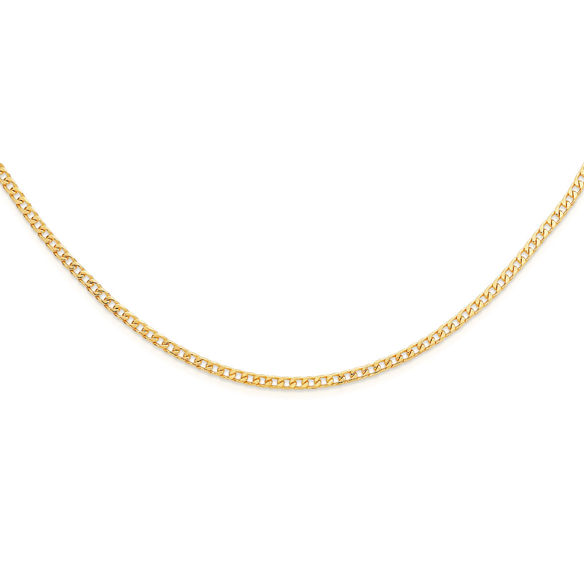 9ct gold 80 gauge diamond cut curb chain 50cm