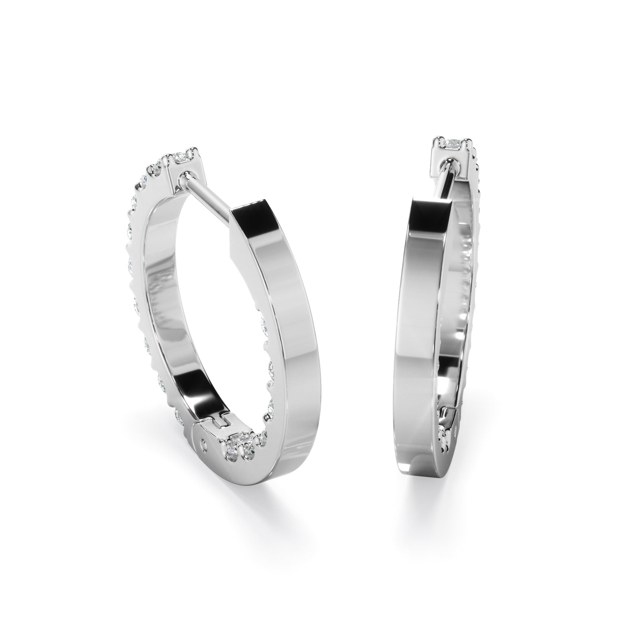 Platinum 1.0ct LAB Diamond Huggies