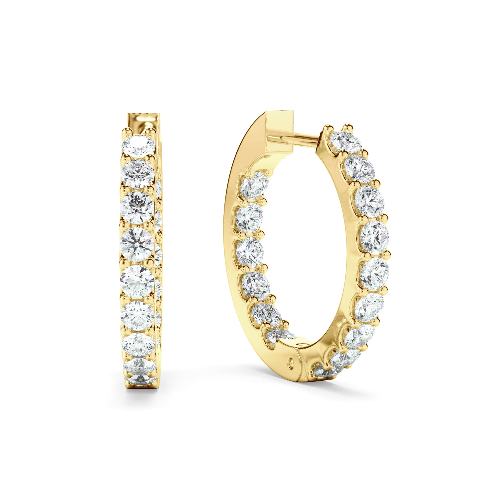 18k Gold 1.0ct LAB Diamond Huggies