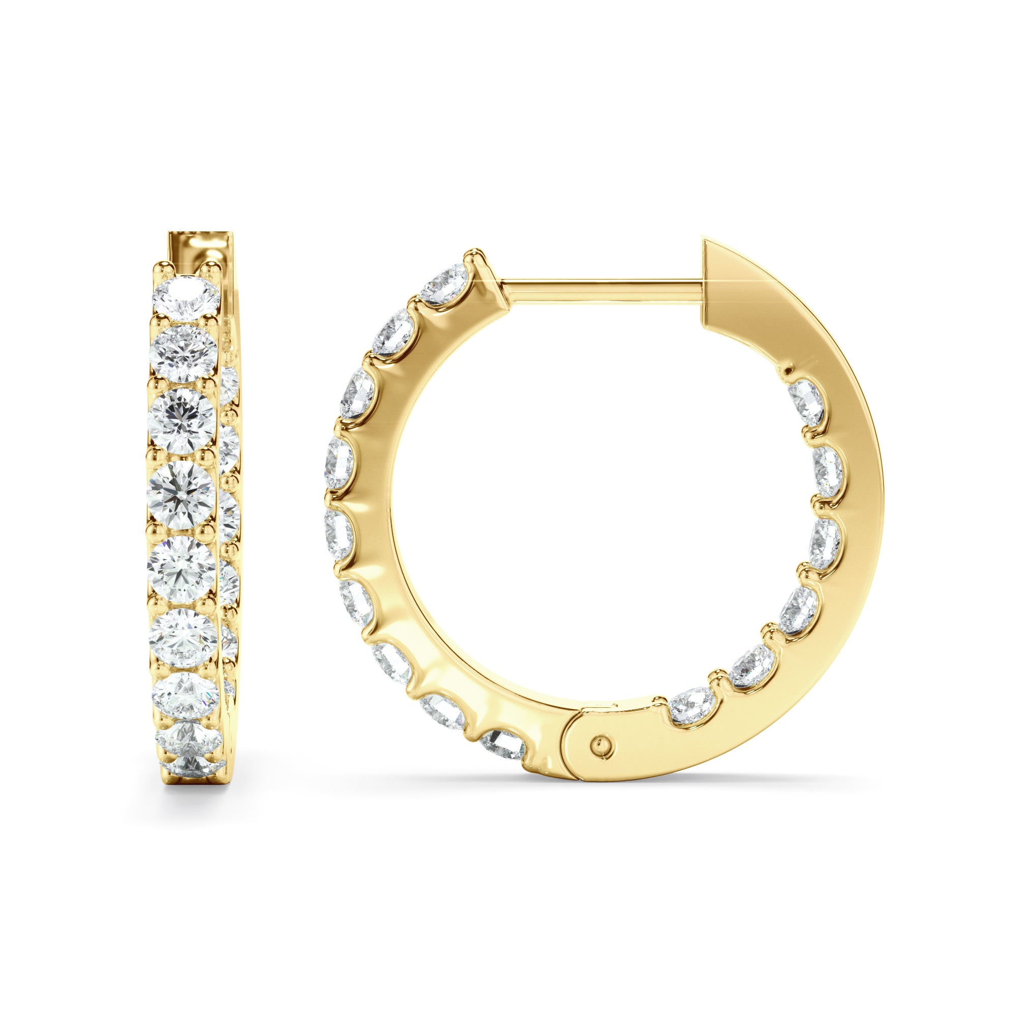 18k Gold 1.0ct LAB Diamond Huggies