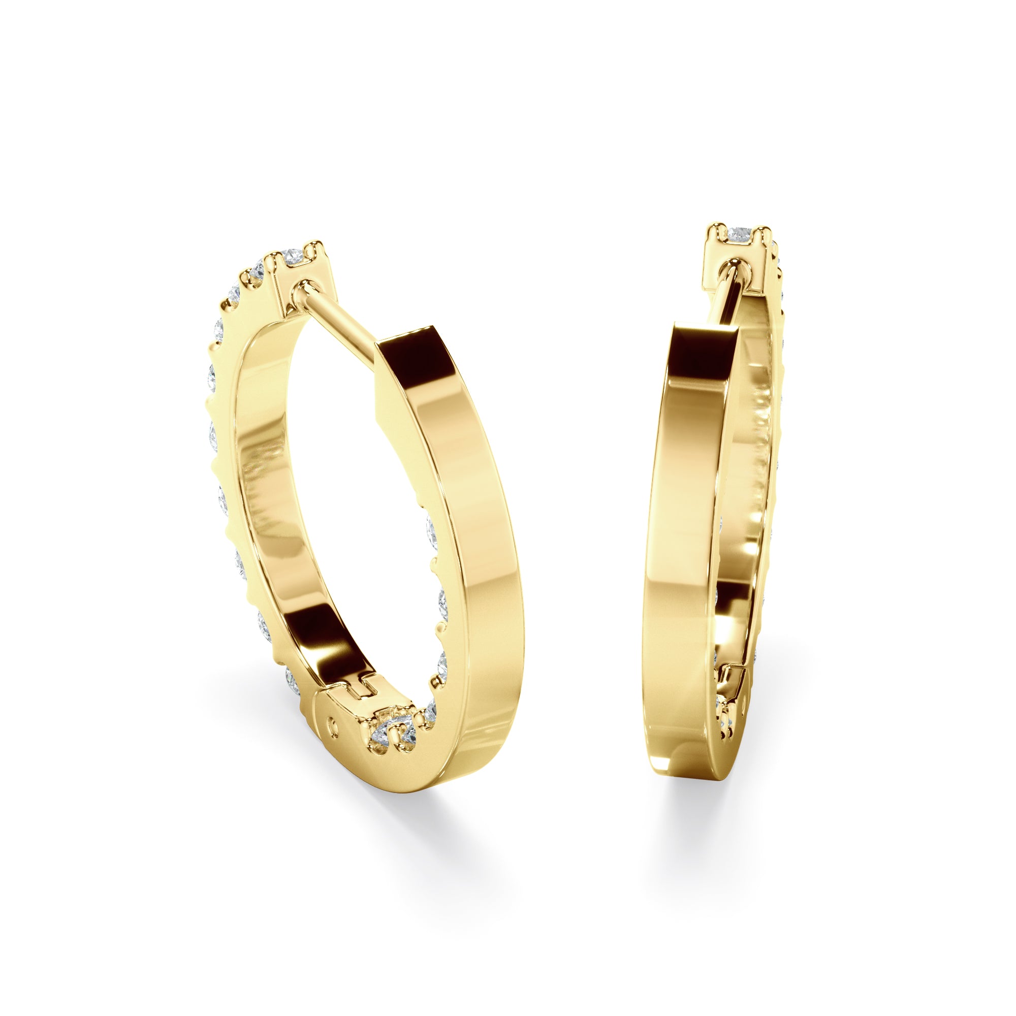 18k Gold 1.0ct LAB Diamond Huggies