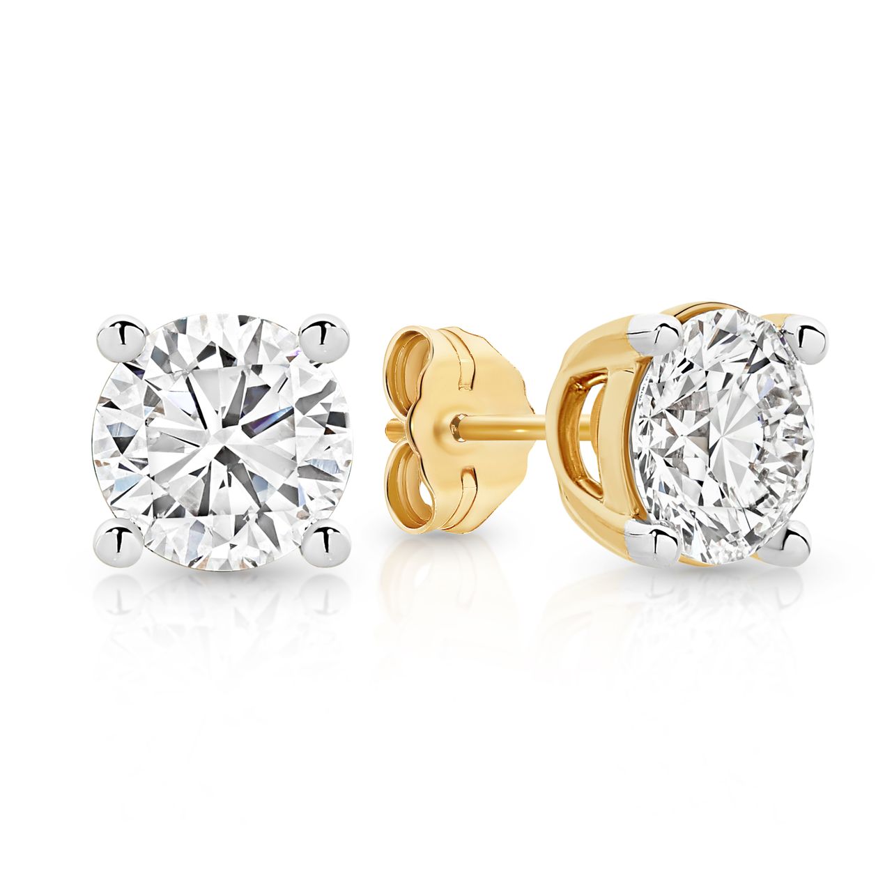 9ct yellow gold 2.00ct lab grown diamond studs