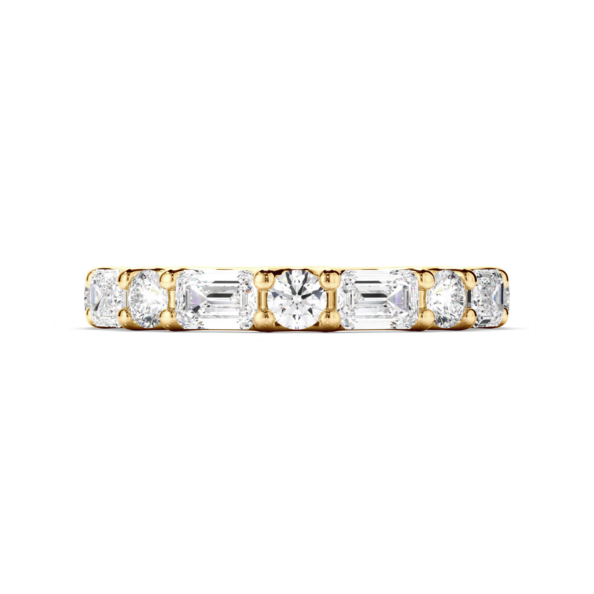 Round Brilliant & Emerald Cut Diamond Eternity Ring