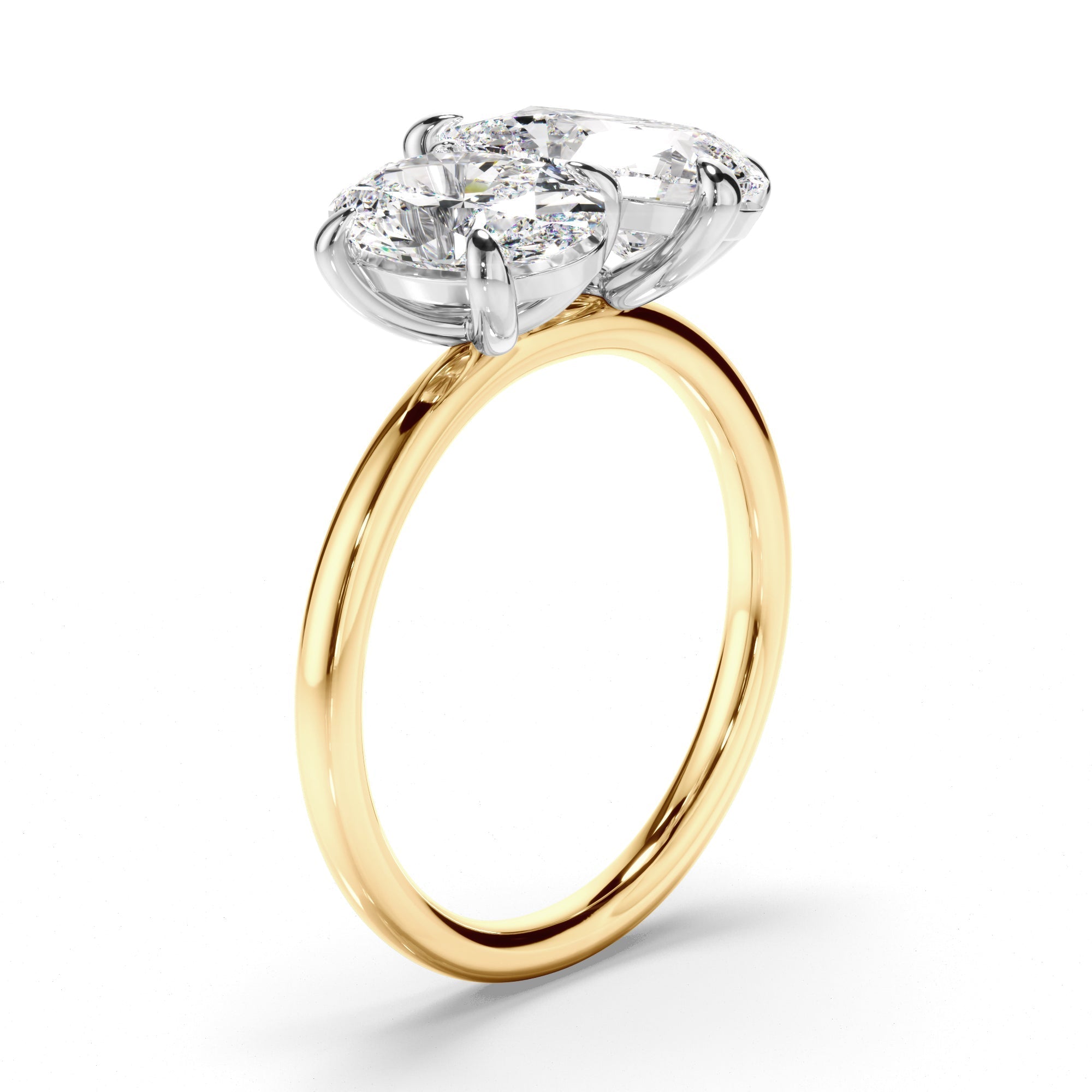 Oval & Pear Cut Diamond Toi et Moi Engagement Ring