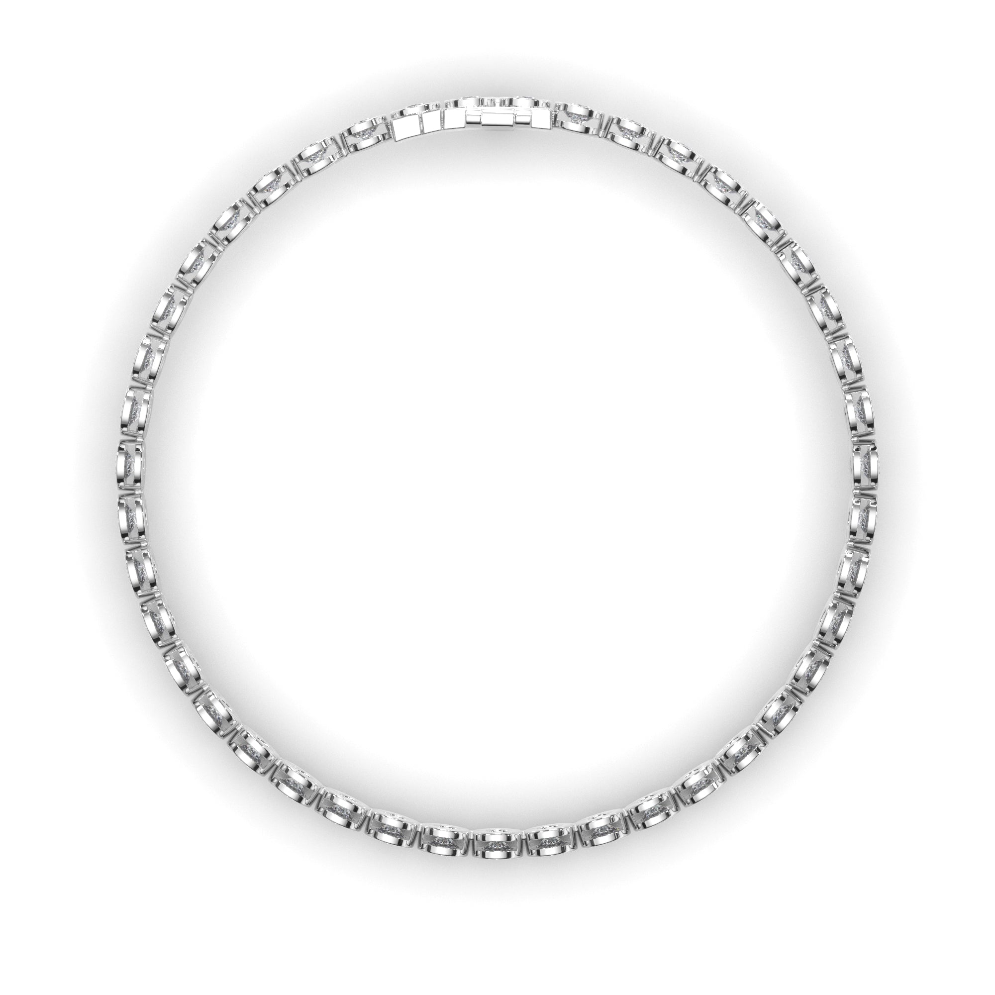 Round Brilliant Cut Natural Mined Diamond Bezel Set Tennis Bracelet