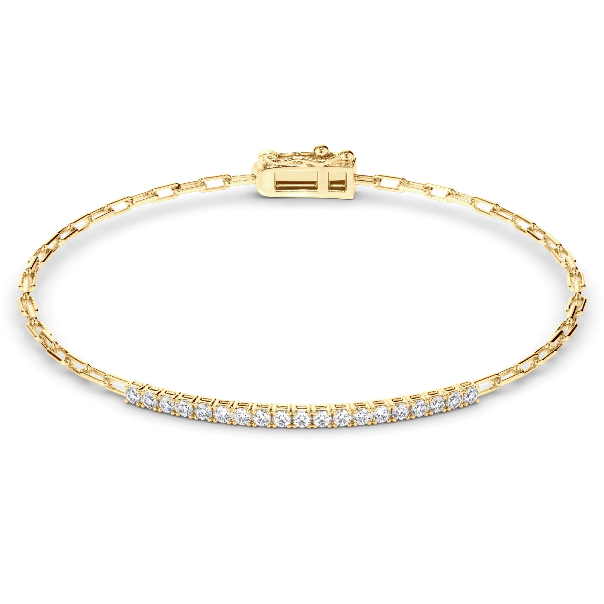 Round Brilliant Cut Natural Mined Diamond Tennis Bracelet