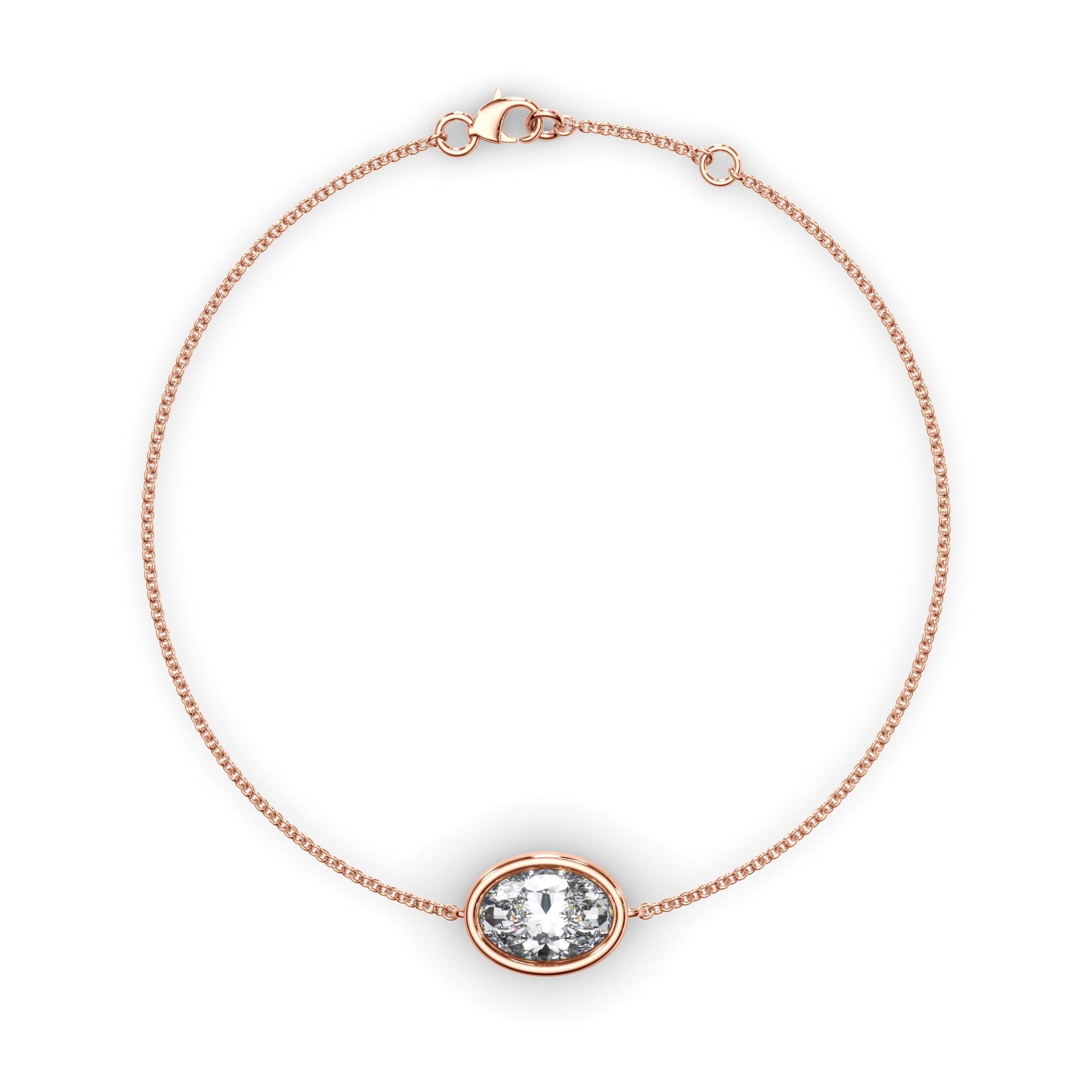 Oval Cut Diamond Bezel Set Bracelet