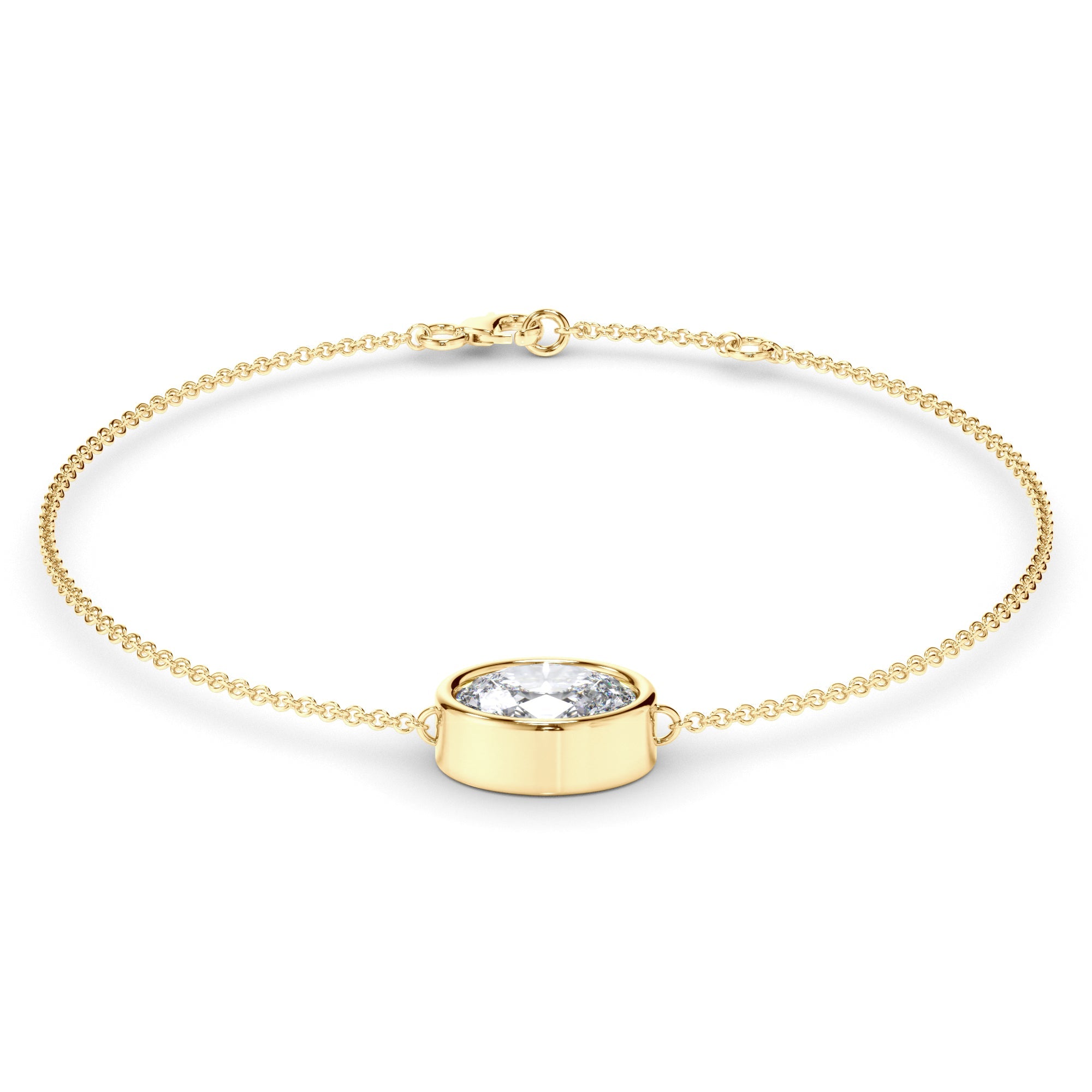 Oval Cut Diamond Bezel Set Bracelet