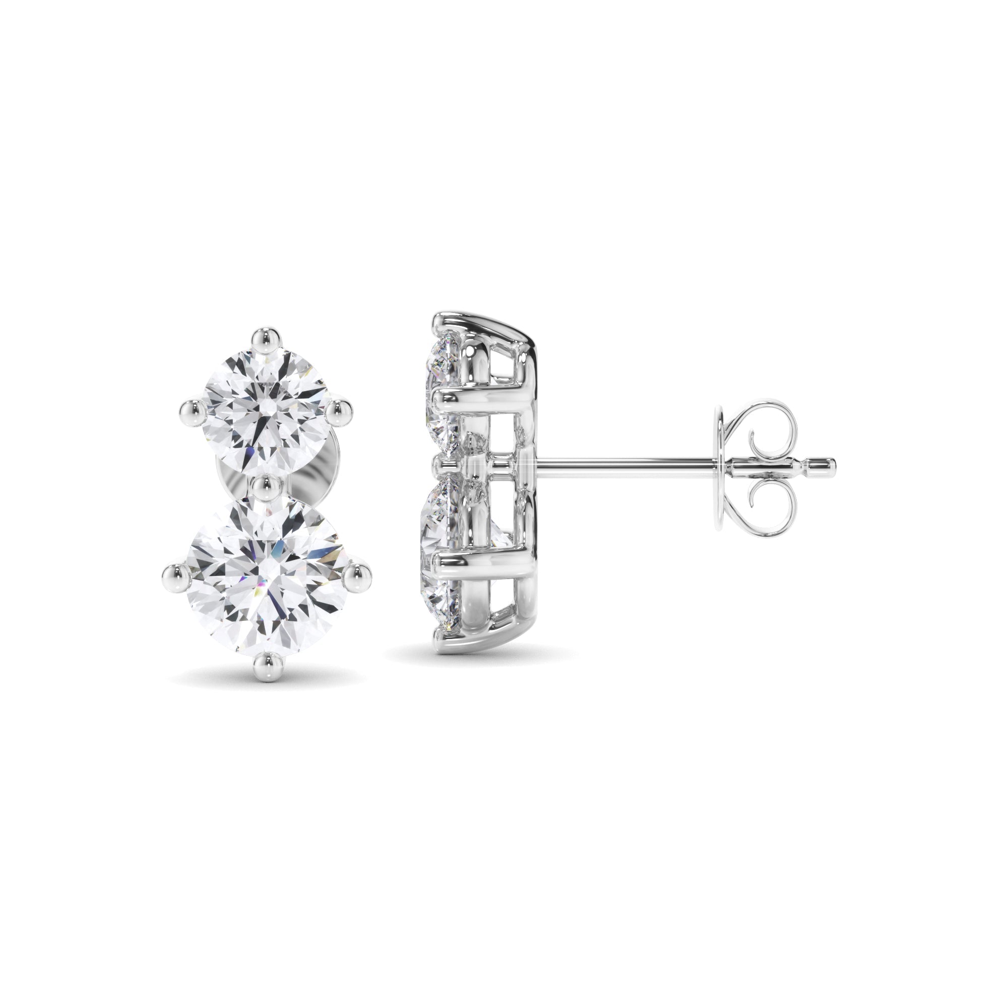 Round Brilliant Cut Diamond Stud Earrings