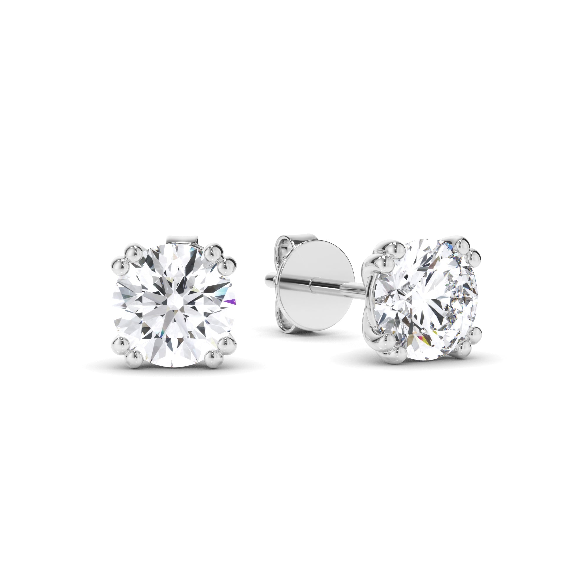 Round Brilliant Cut Diamond Stud Earrings