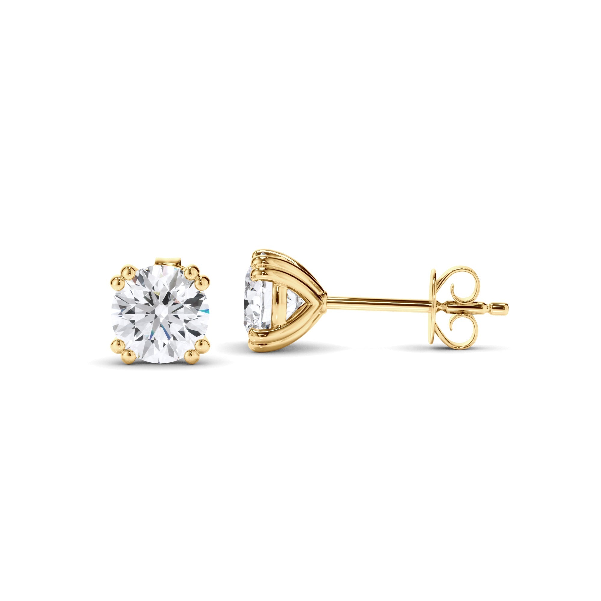 Round Brilliant Cut Diamond Stud Earrings