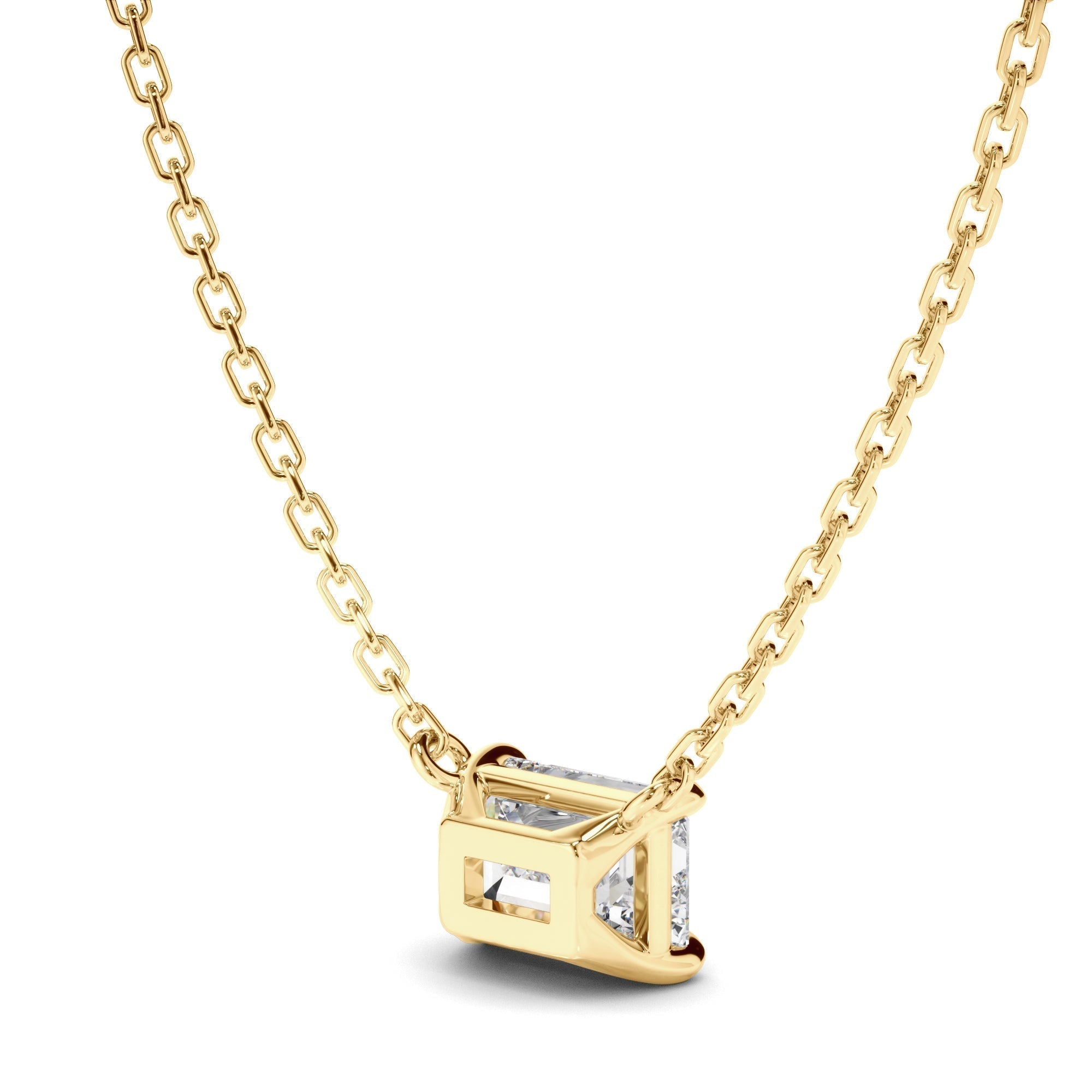 East West Emerald Cut Diamond Necklet