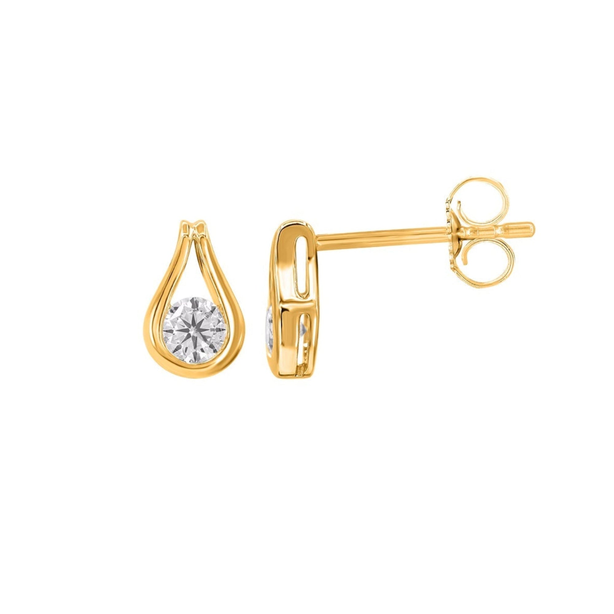 9ct Yellow Gold 0.30ct Lab Grown Diamond Droplet Studs