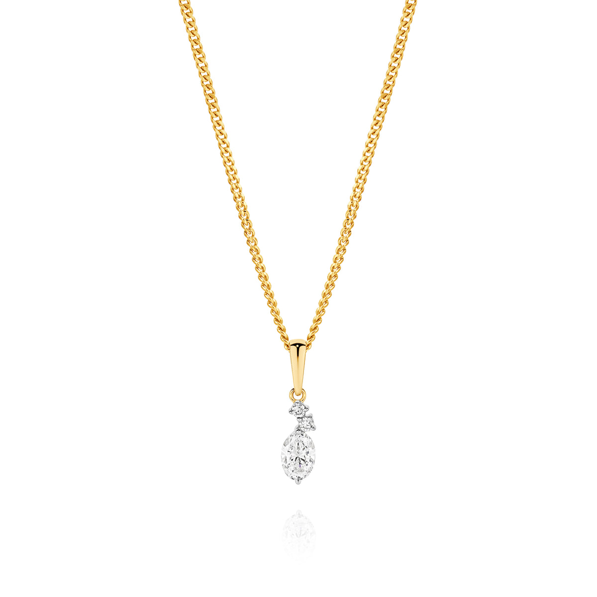 9ct Yellow Gold 0.33ct lab diamond scatter pendant