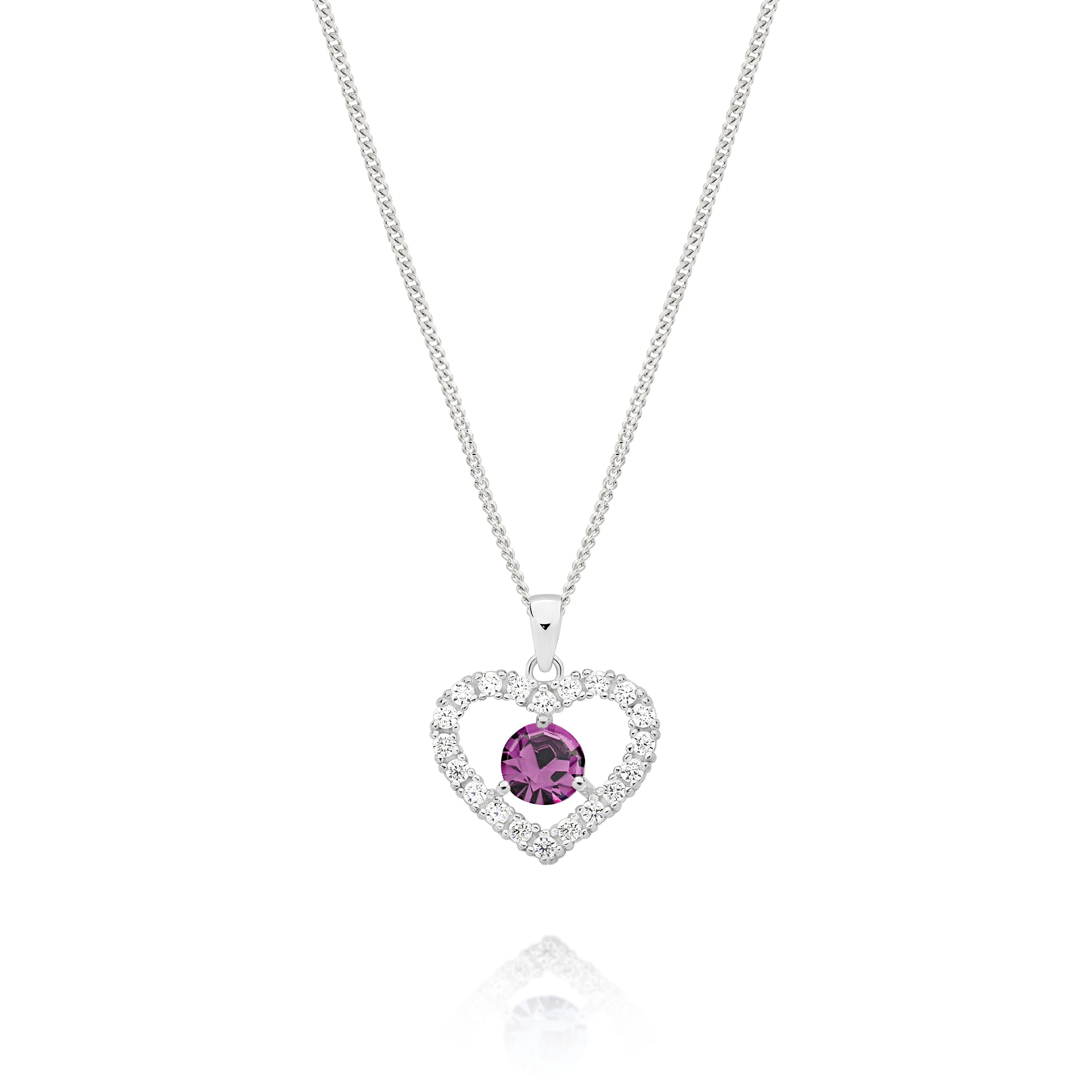 Sterling Silver FEBRUARY Birthstone Pendant