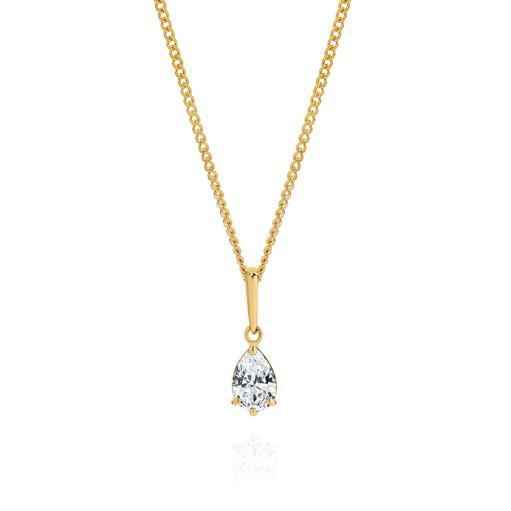 9ct gold CZ pendant
