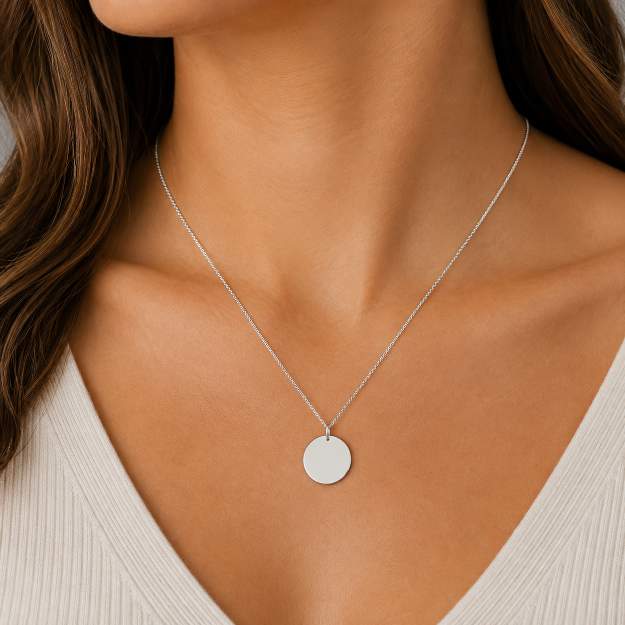 Sterling Silver 20mm engravable disc pendant