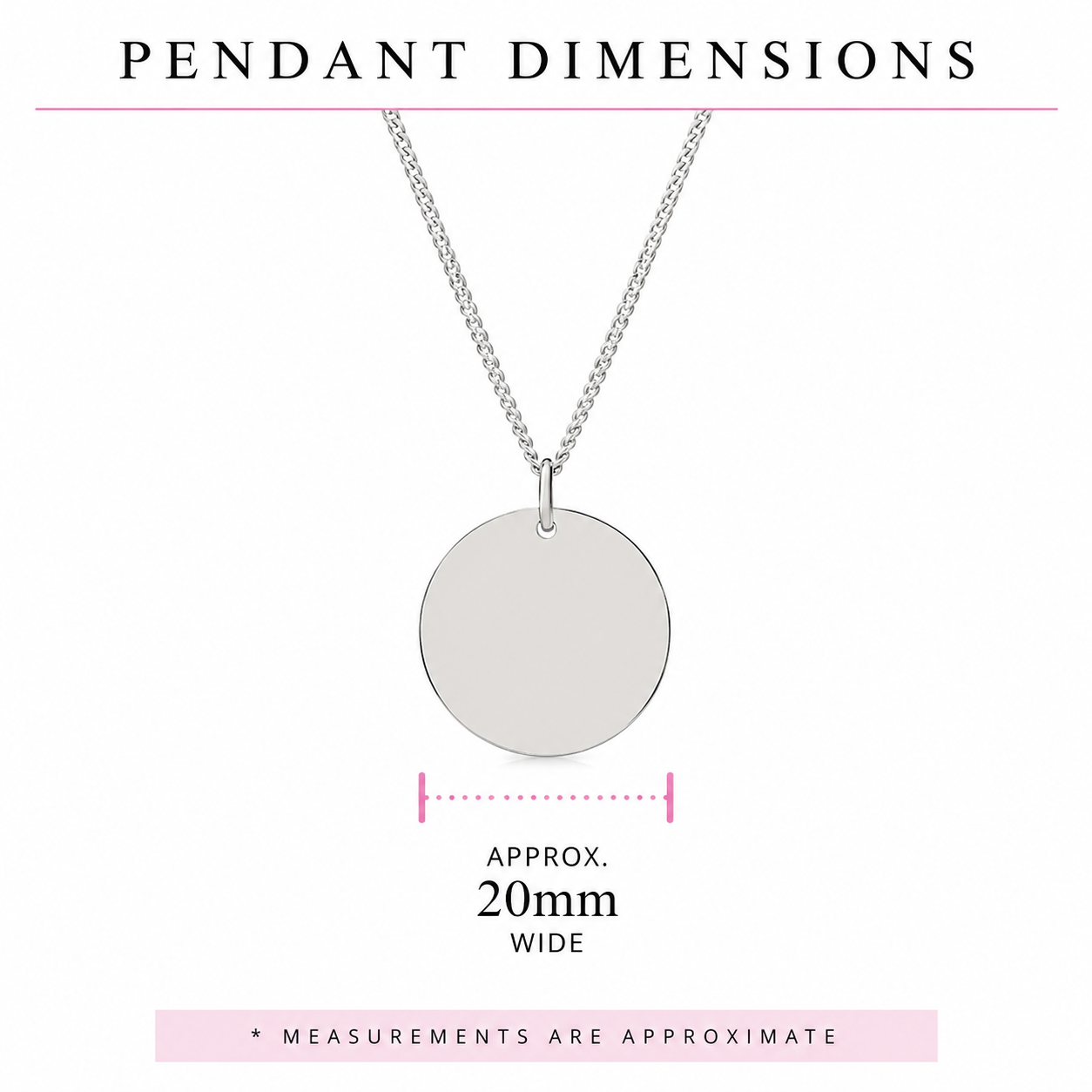 Sterling Silver 20mm engravable disc pendant