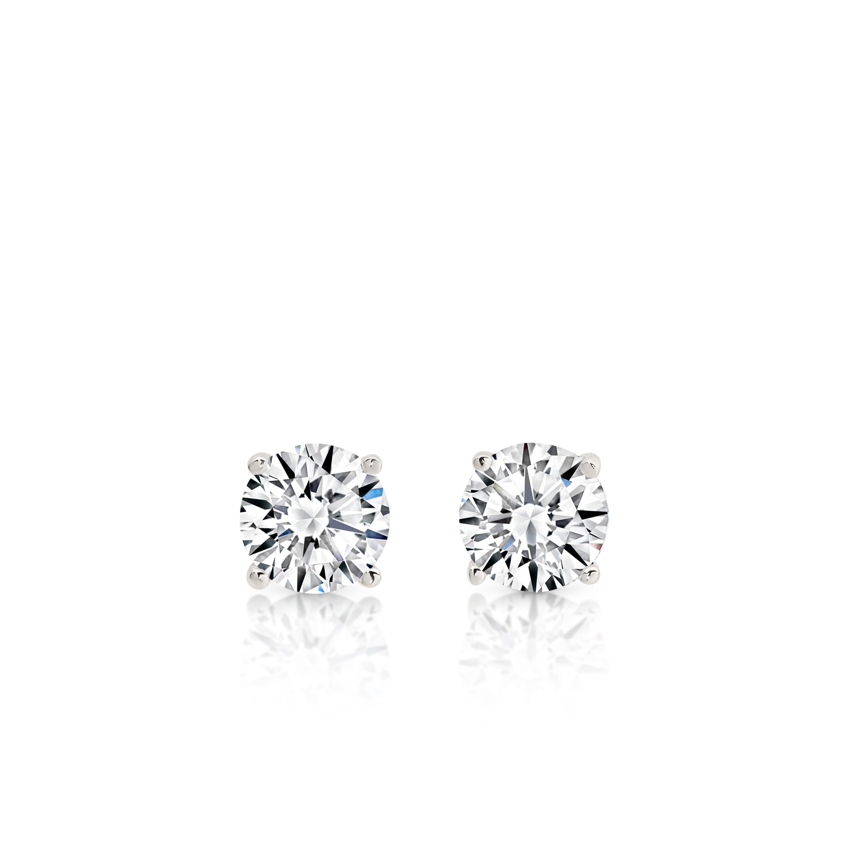 Sterling Silver 3mm round cubic zirconia stud earrings