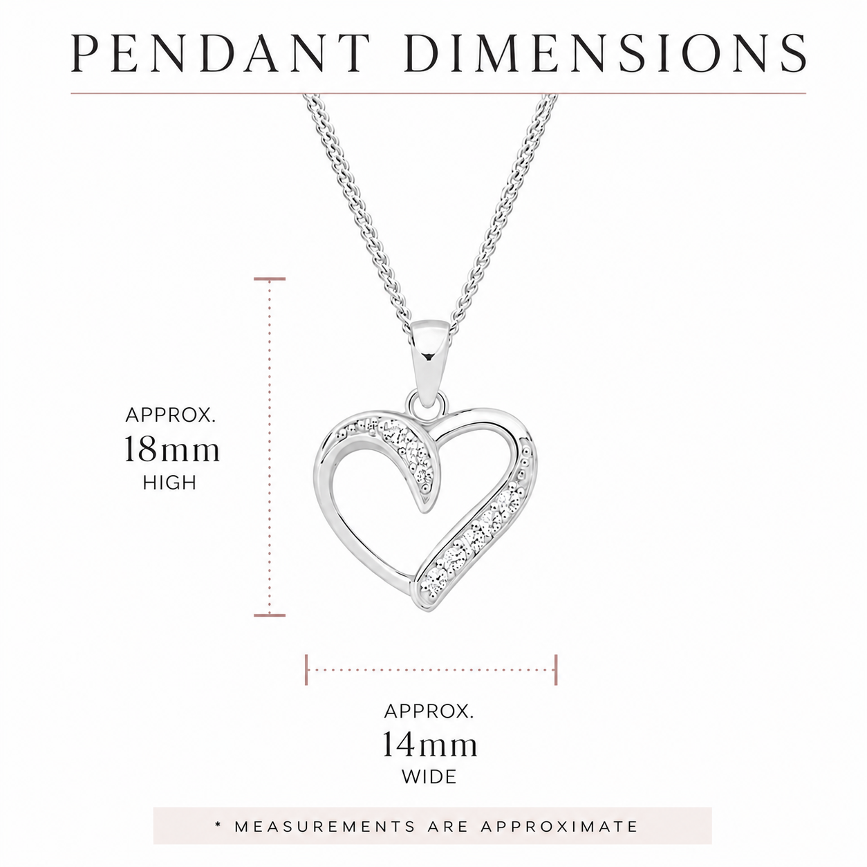 Sterling Silver Cubic Zirconia Heart Pendant