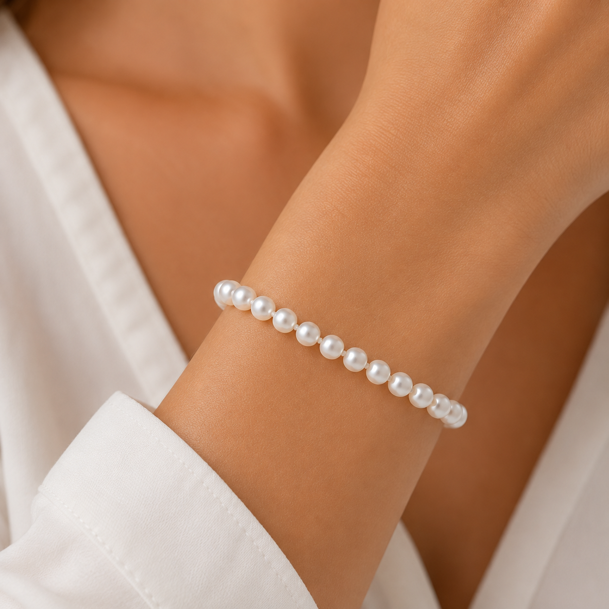 Sterling Silver Freshwater Pearl Bracelet 19cm