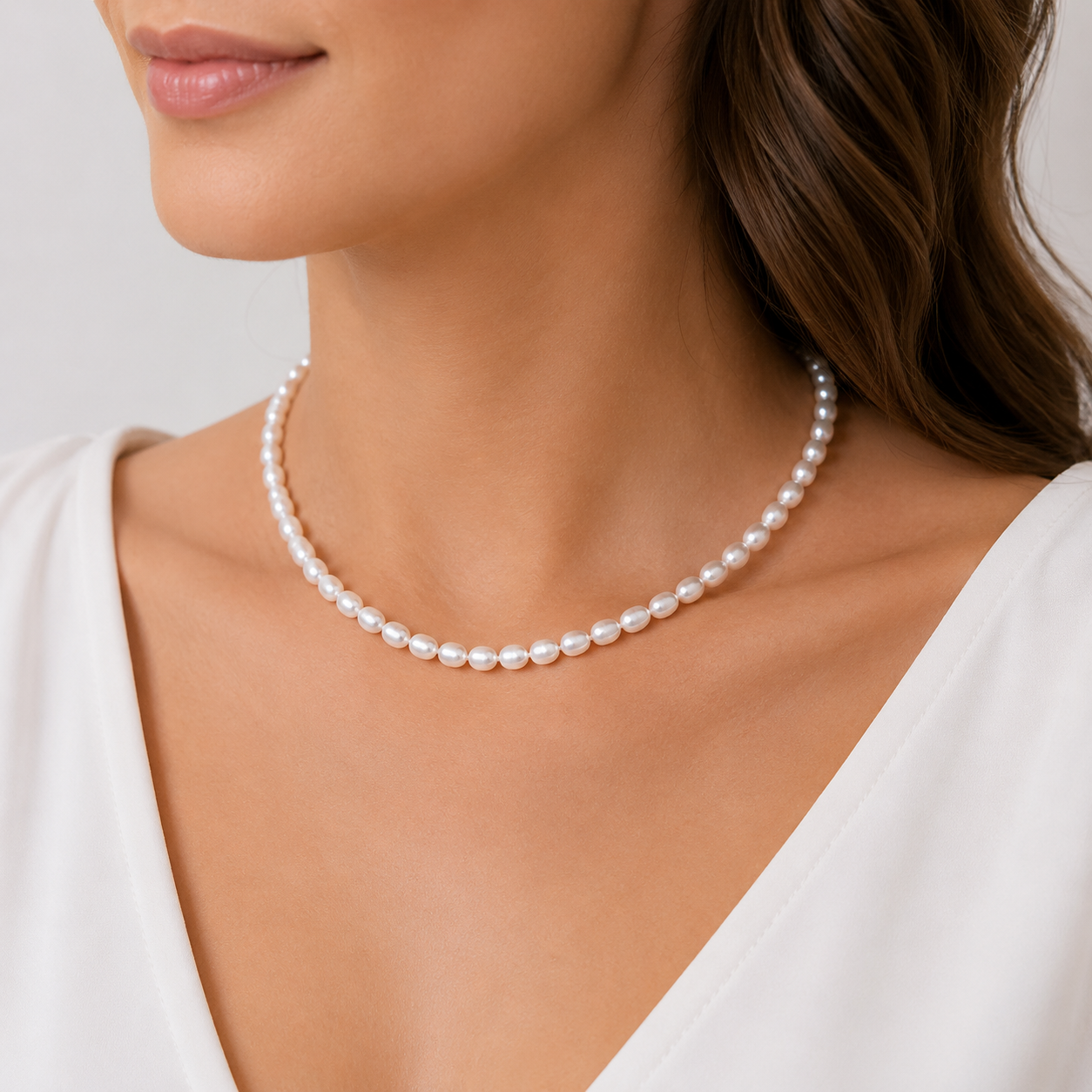 Sterling Silver Freshwater Pearl Necklet 42cm