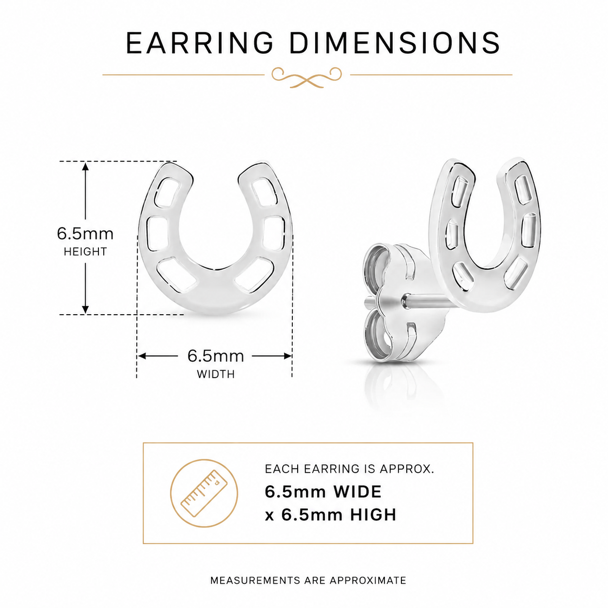 Sterling Silver Horseshoe Stud Earrings