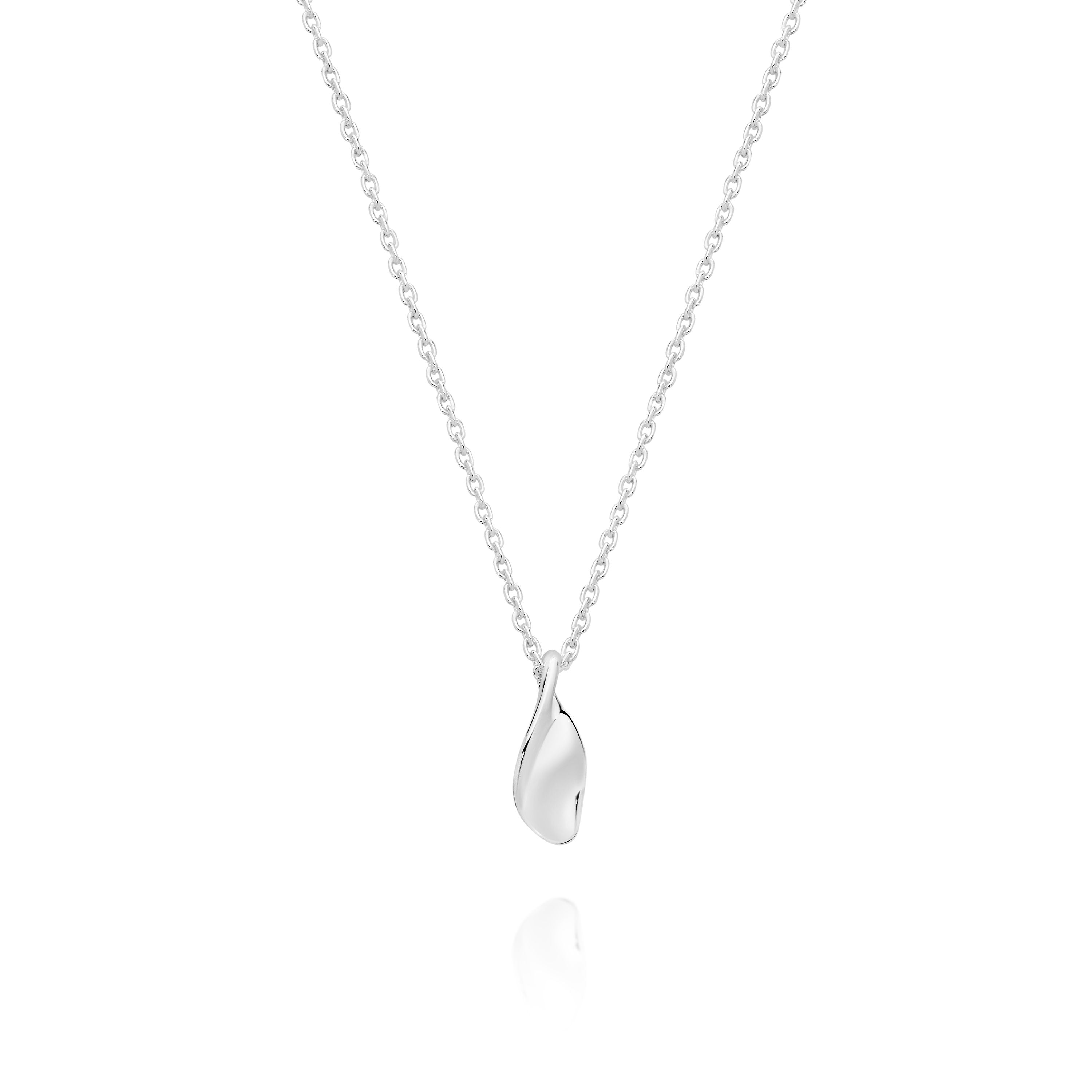 Sterling Silver Polished Twist Feature Necklet 45cm