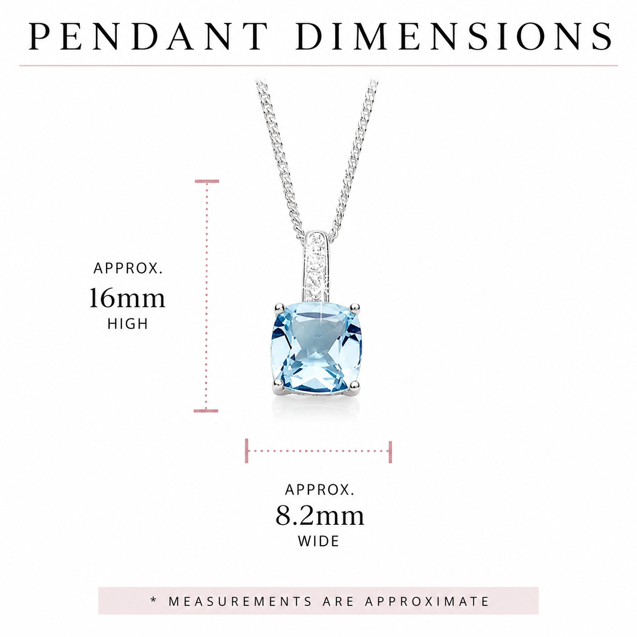 Sterling Silver blue topaz & diamond pendant
