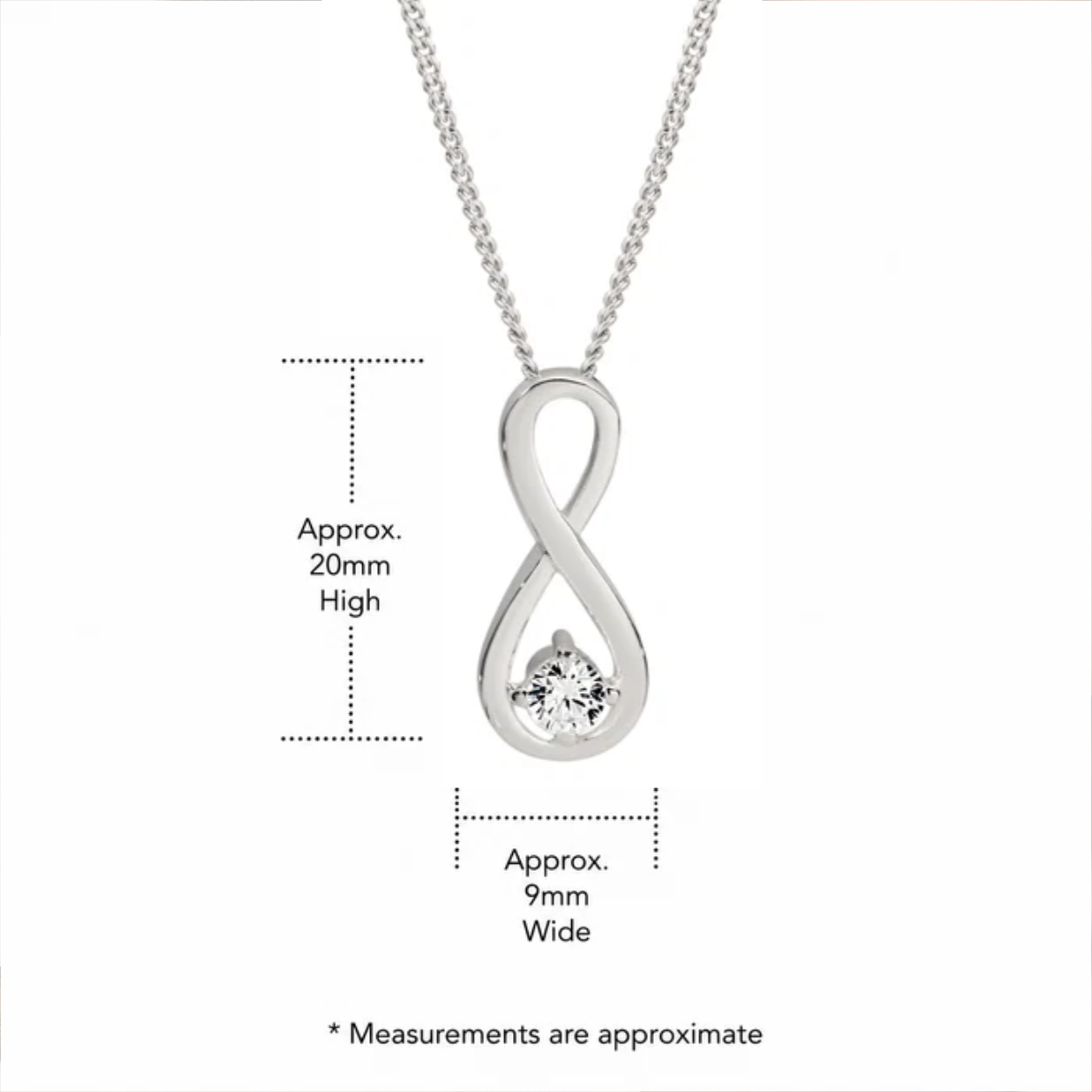 Sterling Silver cubic zirconia infinity pendant