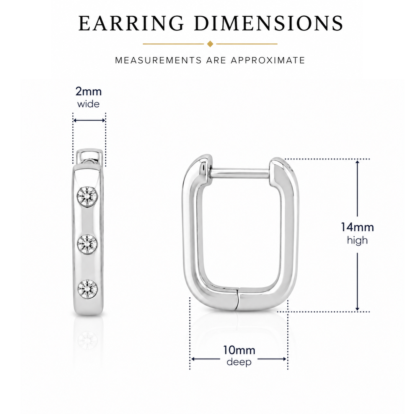 Sterling Silver cubic zirconia set huggie earrings
