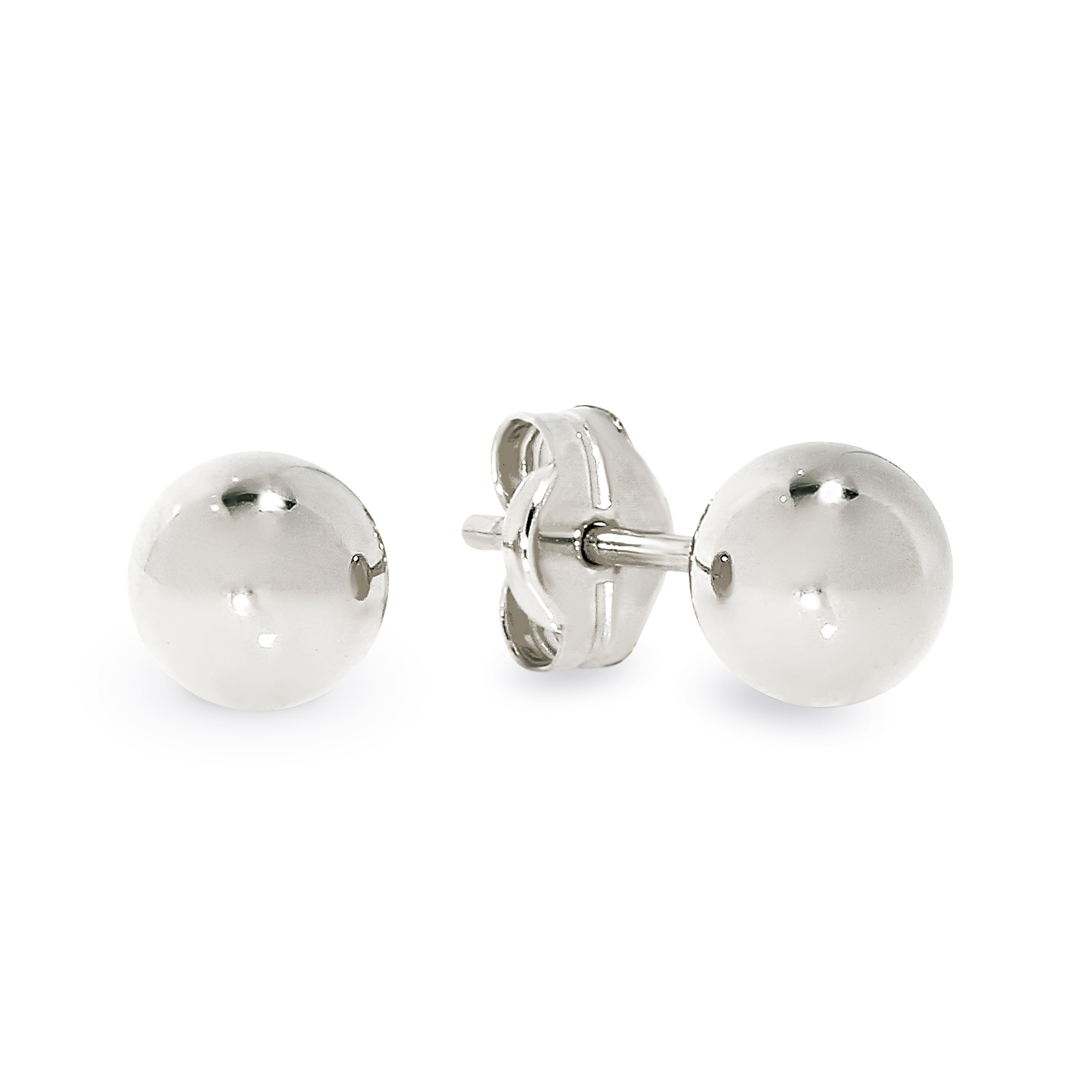 Sterling Silver polished 5mm ball stud earrings