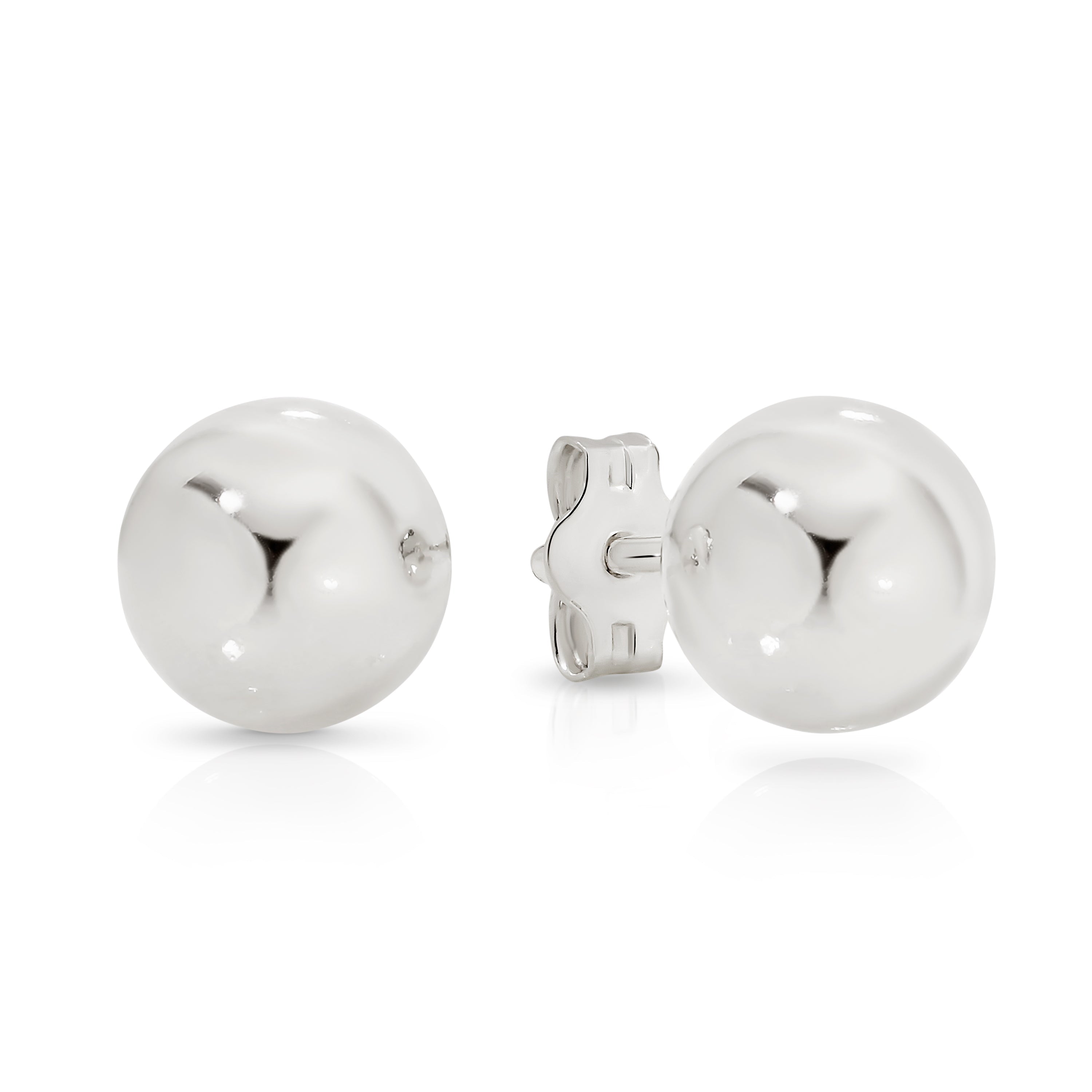 Sterling Silver polished 8mm ball studs