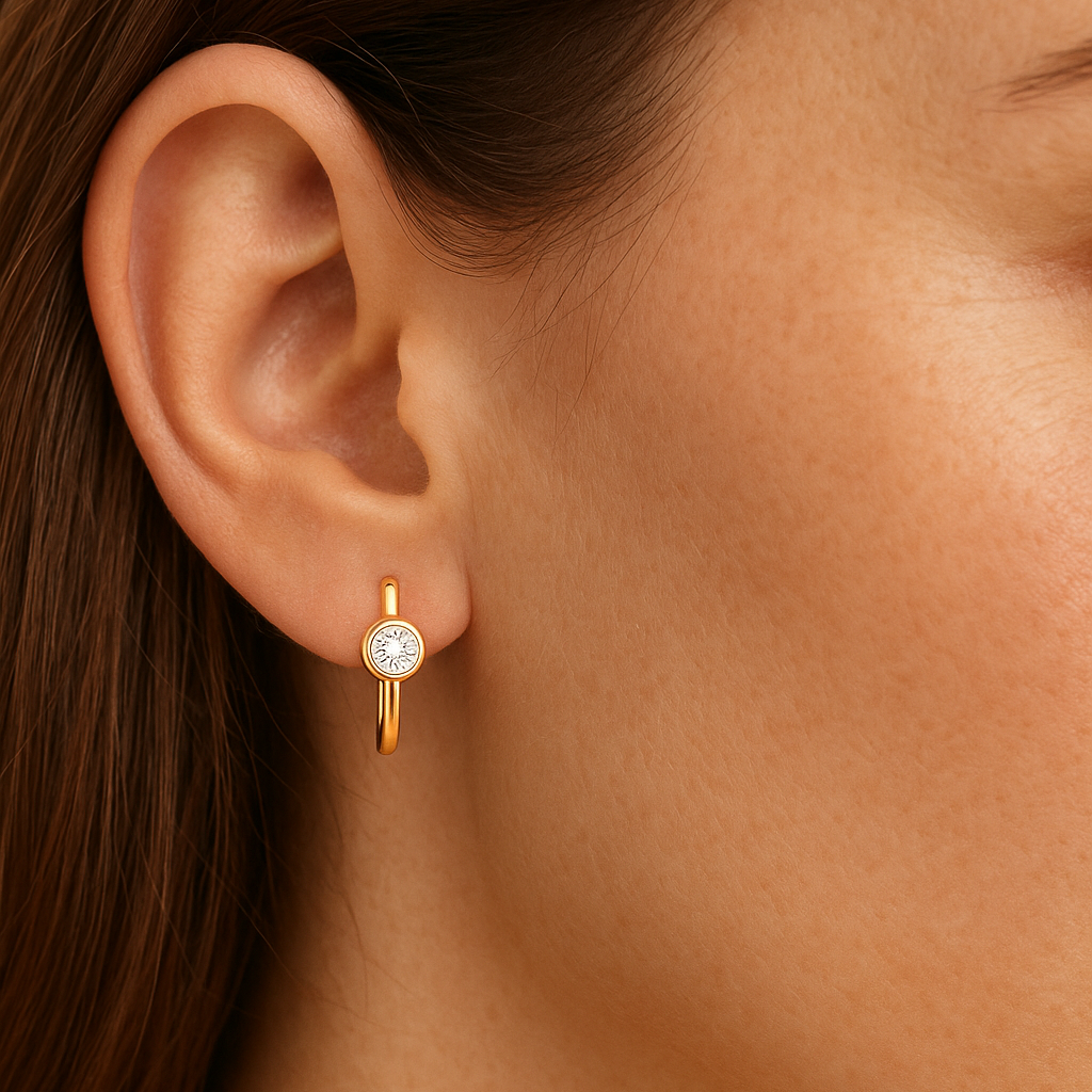 9ct Yellow Gold 0.20ct Lab Diamond Huggies