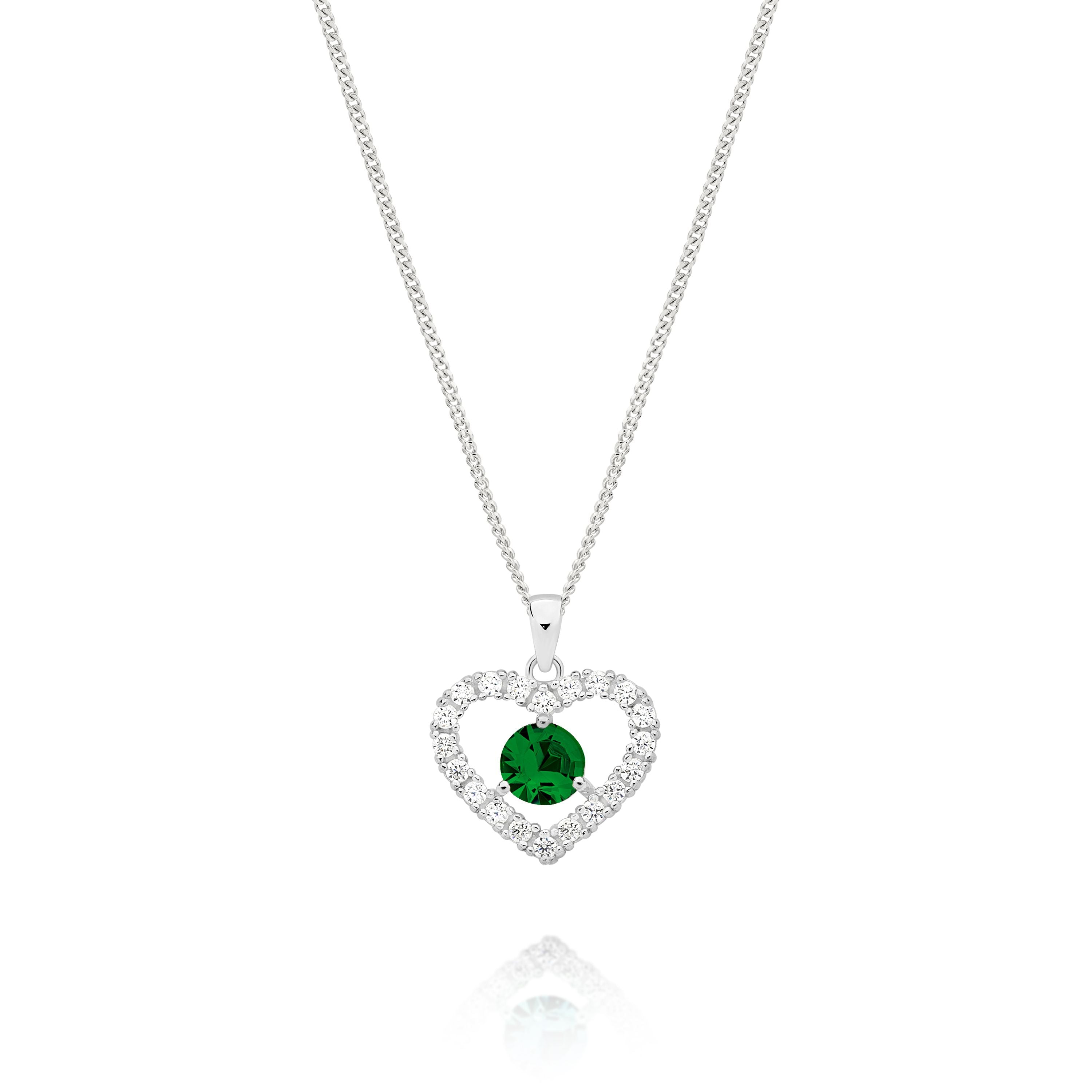 Sterling Silver MAY Birthstone Pendant