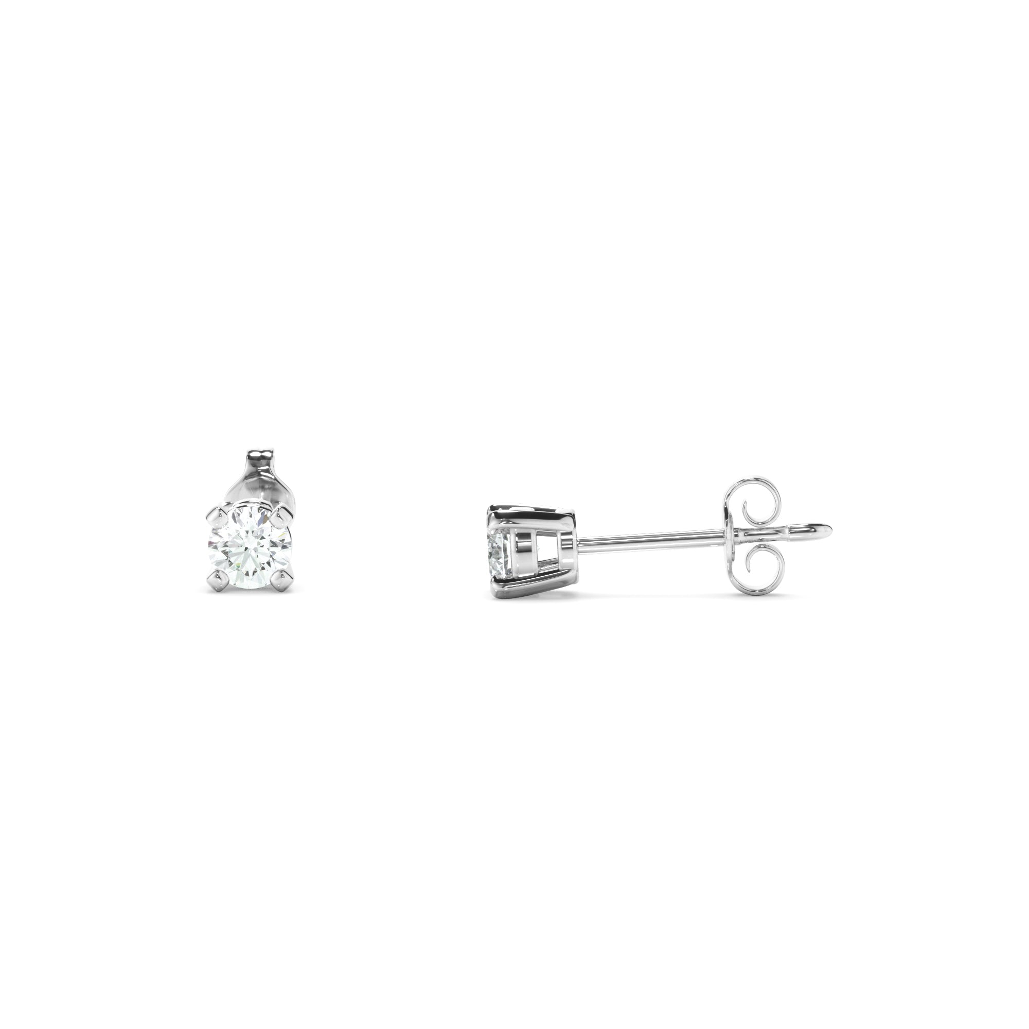 Forget-Me-Not 14k White Gold LAB Diamond Studs 0.16ct