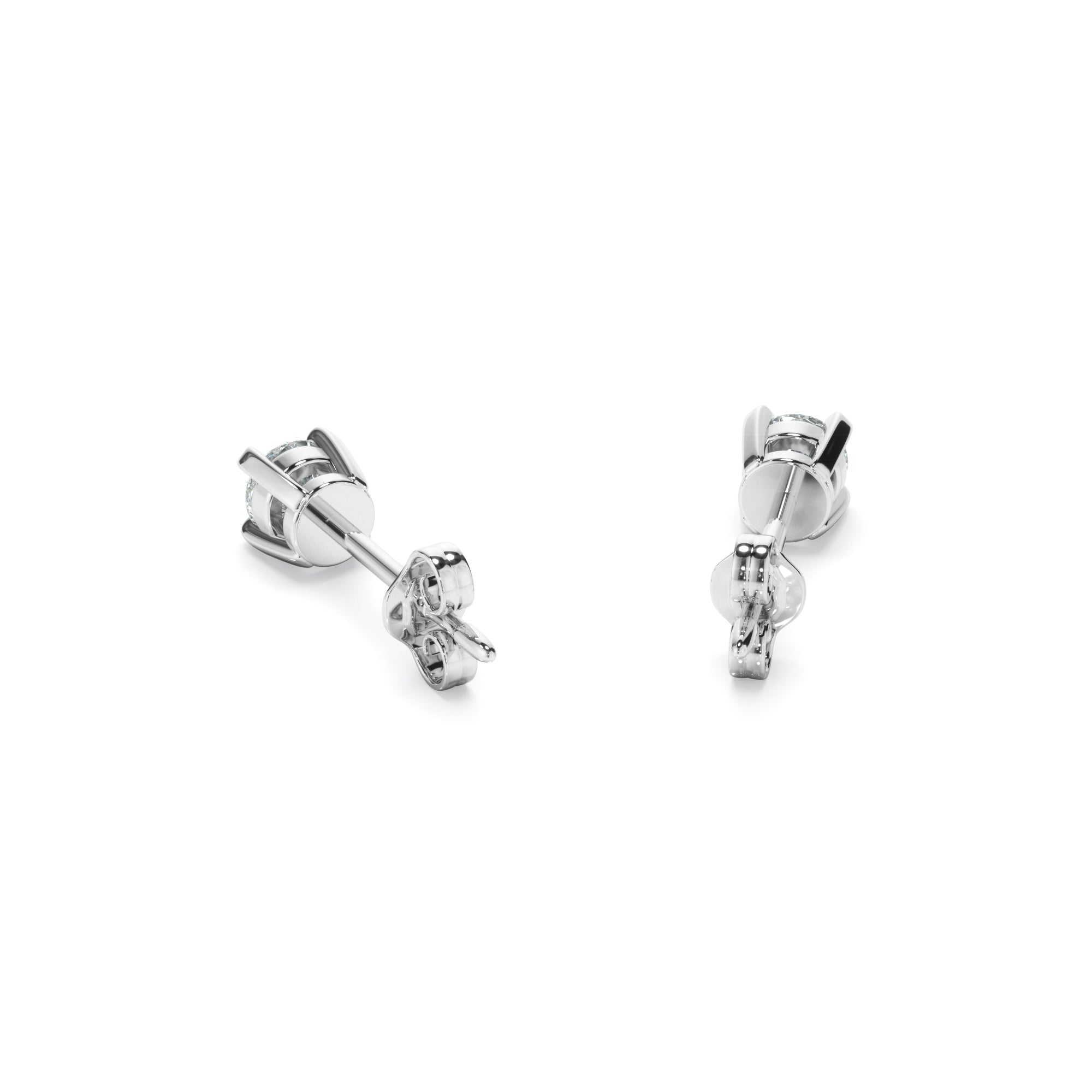 Forget-Me-Not 14k White Gold LAB Diamond Studs 0.16ct