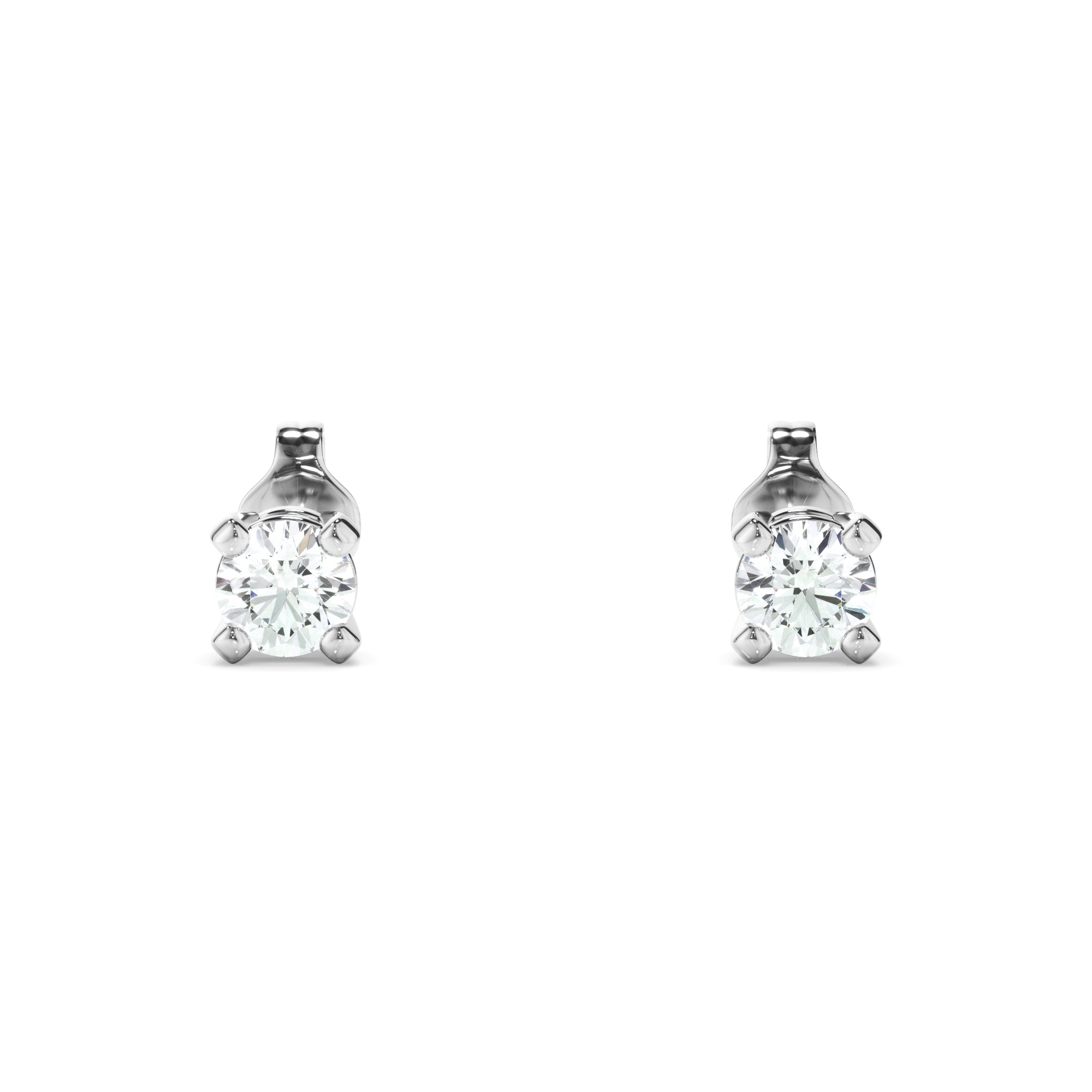 Forget-Me-Not 14k White Gold LAB Diamond Studs 0.25ct