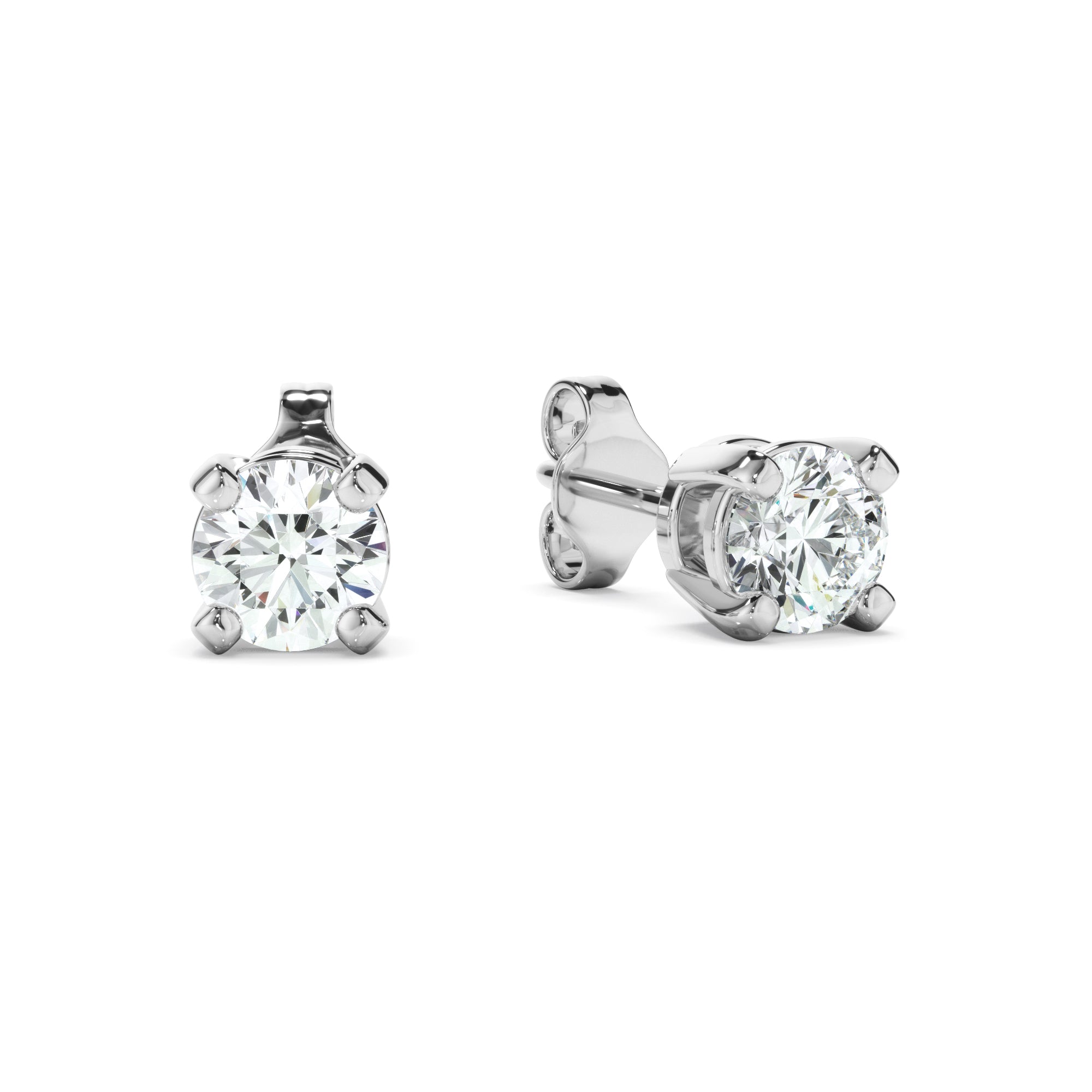 Forget-Me-Not 14k White Gold LAB Diamond Studs 0.50ct