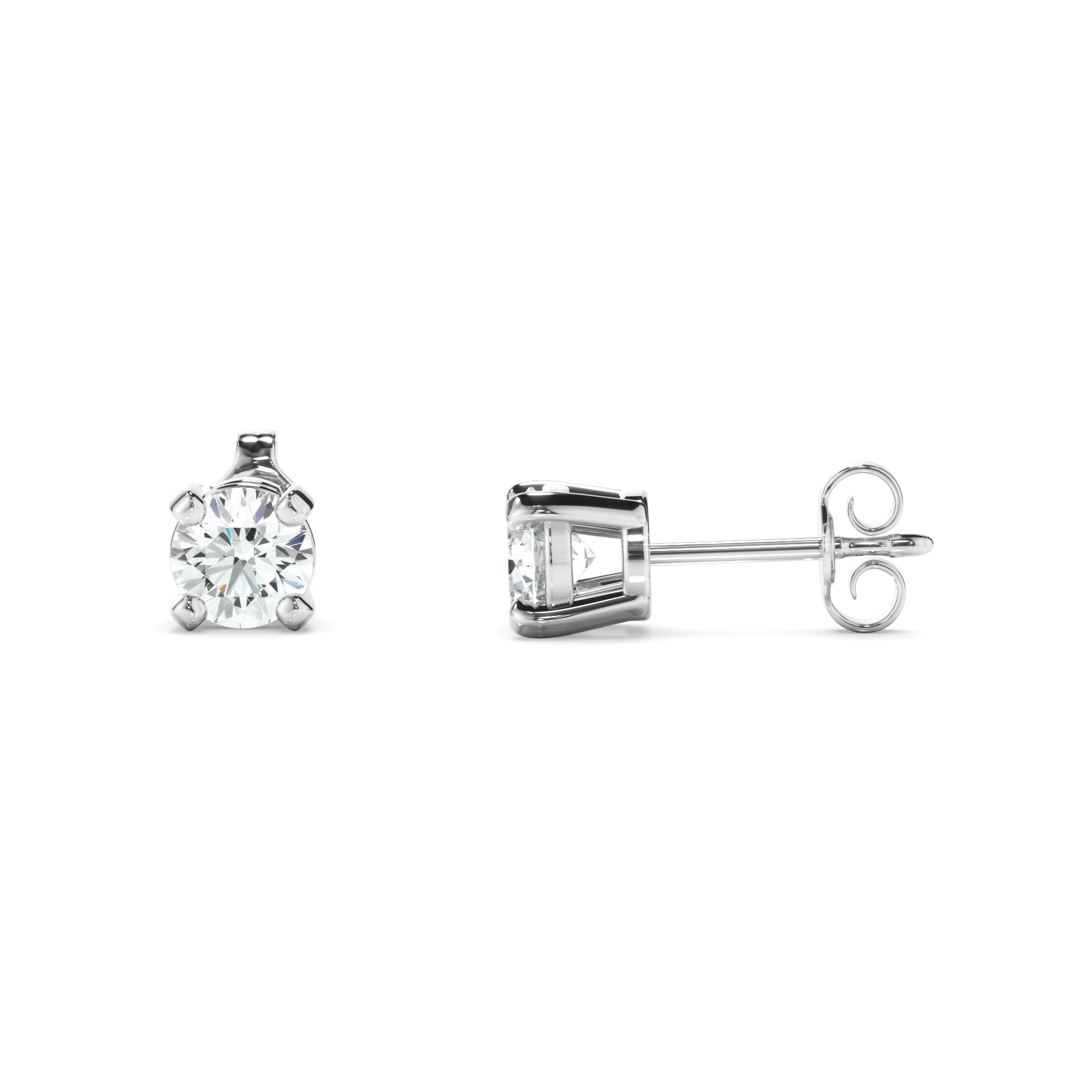 Forget-Me-Not 14k White Gold LAB Diamond Studs 0.50ct