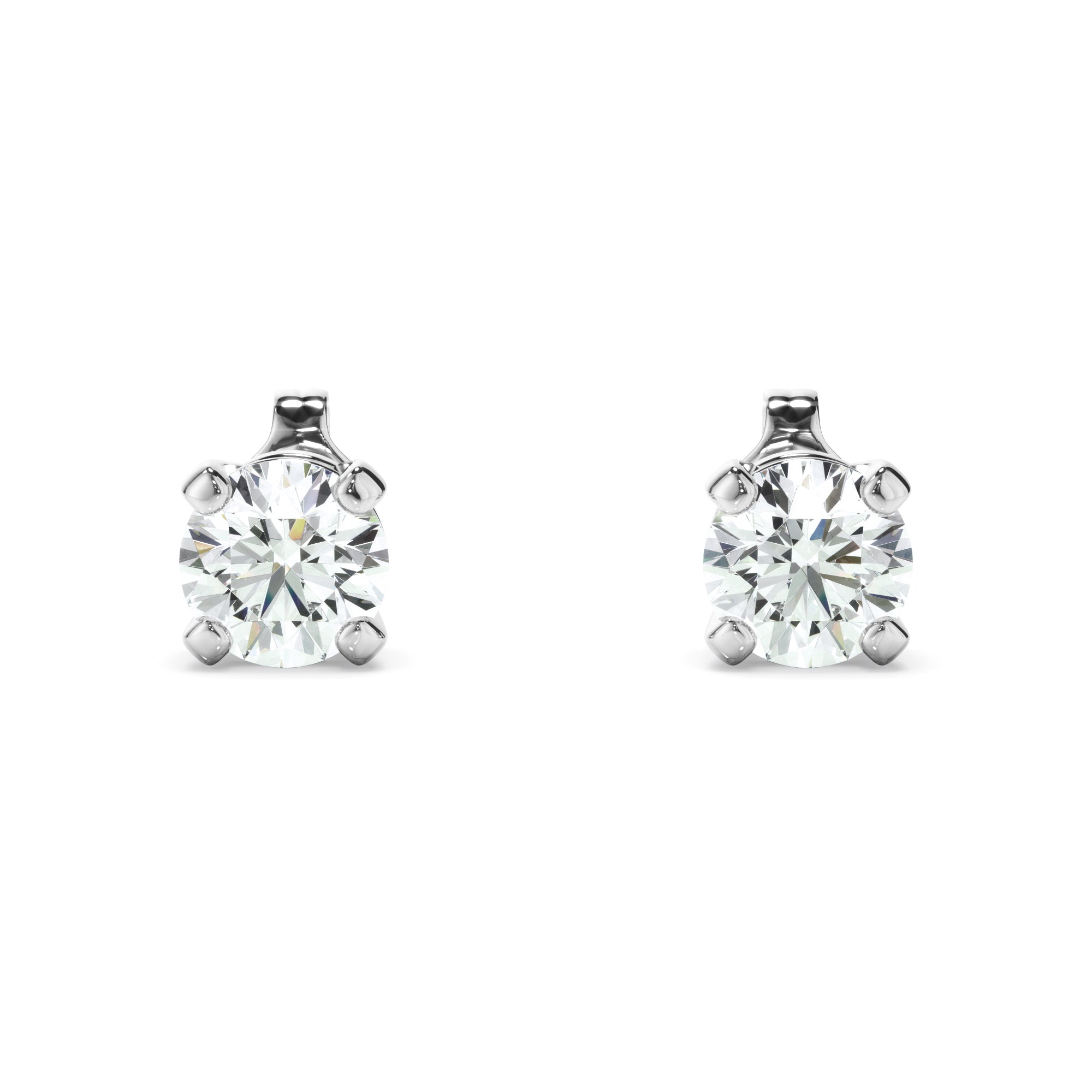 Forget-Me-Not 14k White Gold LAB Diamond Studs 0.75ct