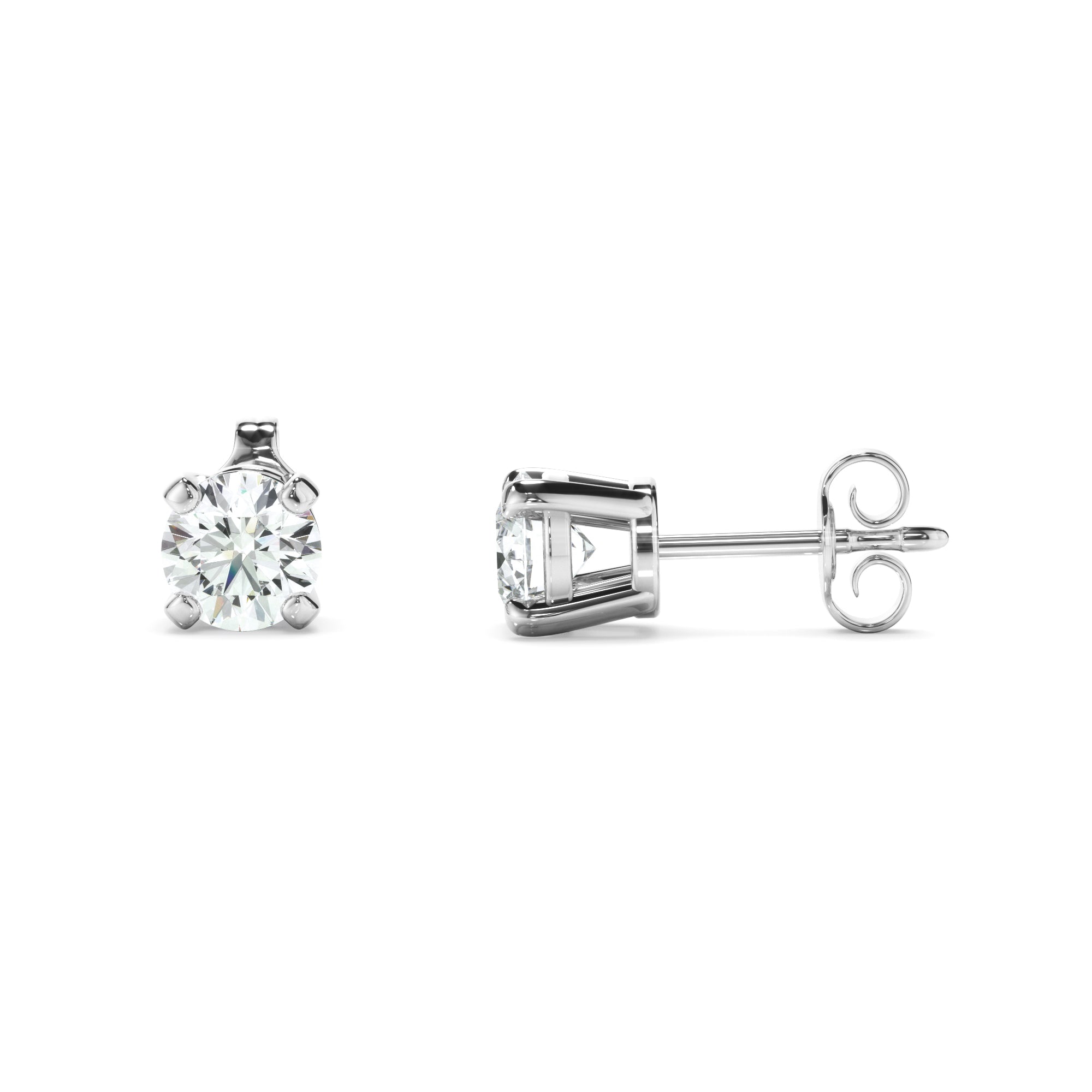 Forget-Me-Not 14k White Gold LAB Diamond Studs 0.75ct