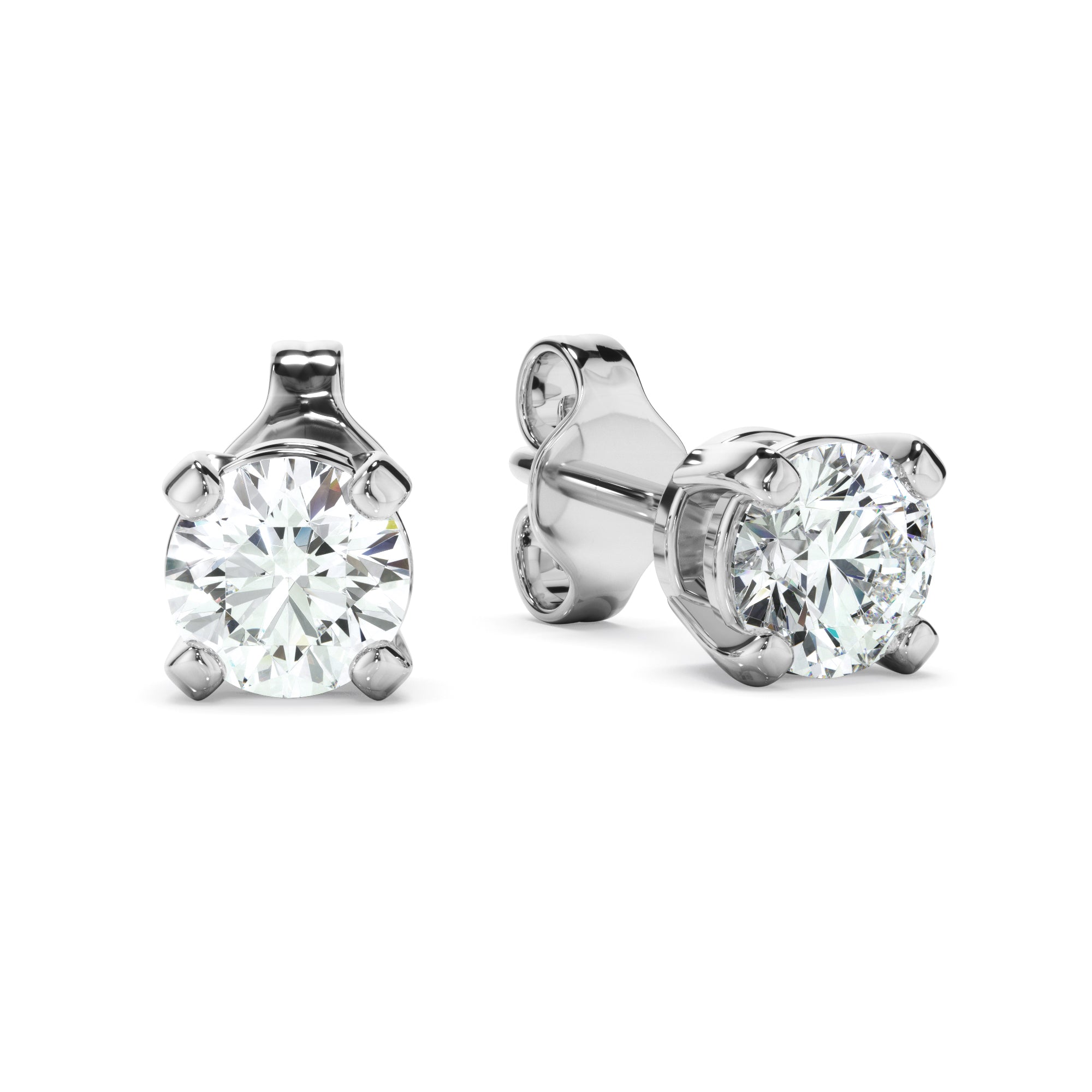 Forget-Me-Not 14k White Gold LAB Diamond Studs 1.50ct