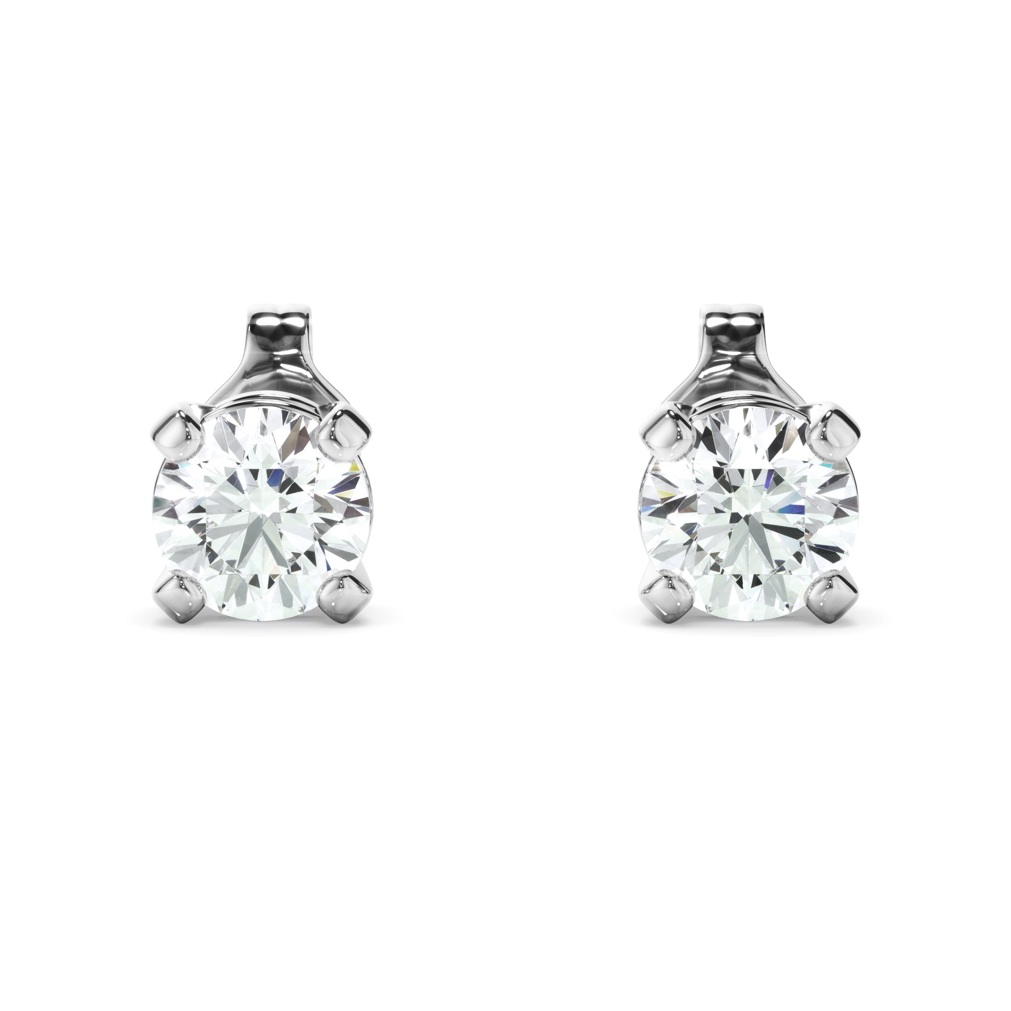 Forget-Me-Not 14k White Gold LAB Diamond Studs 1.0ct