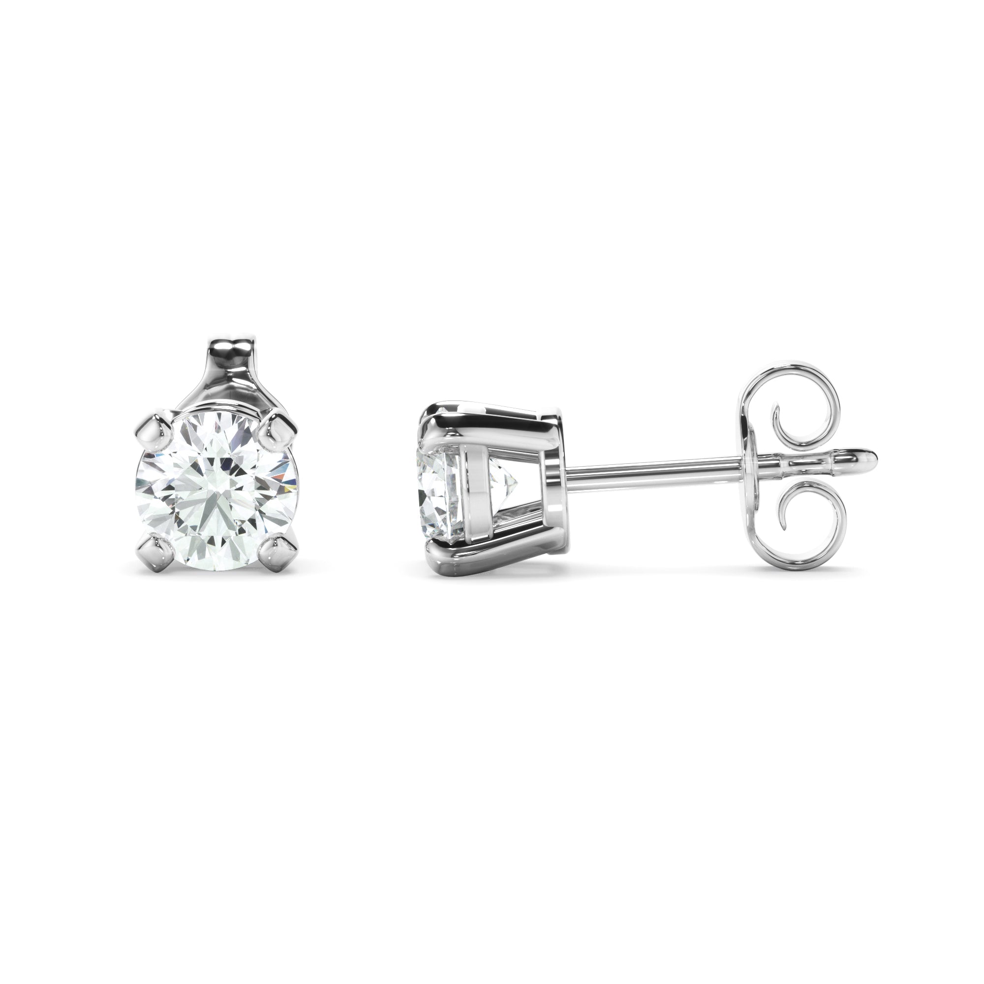 Forget-Me-Not 14k White Gold LAB Diamond Studs 1.50ct