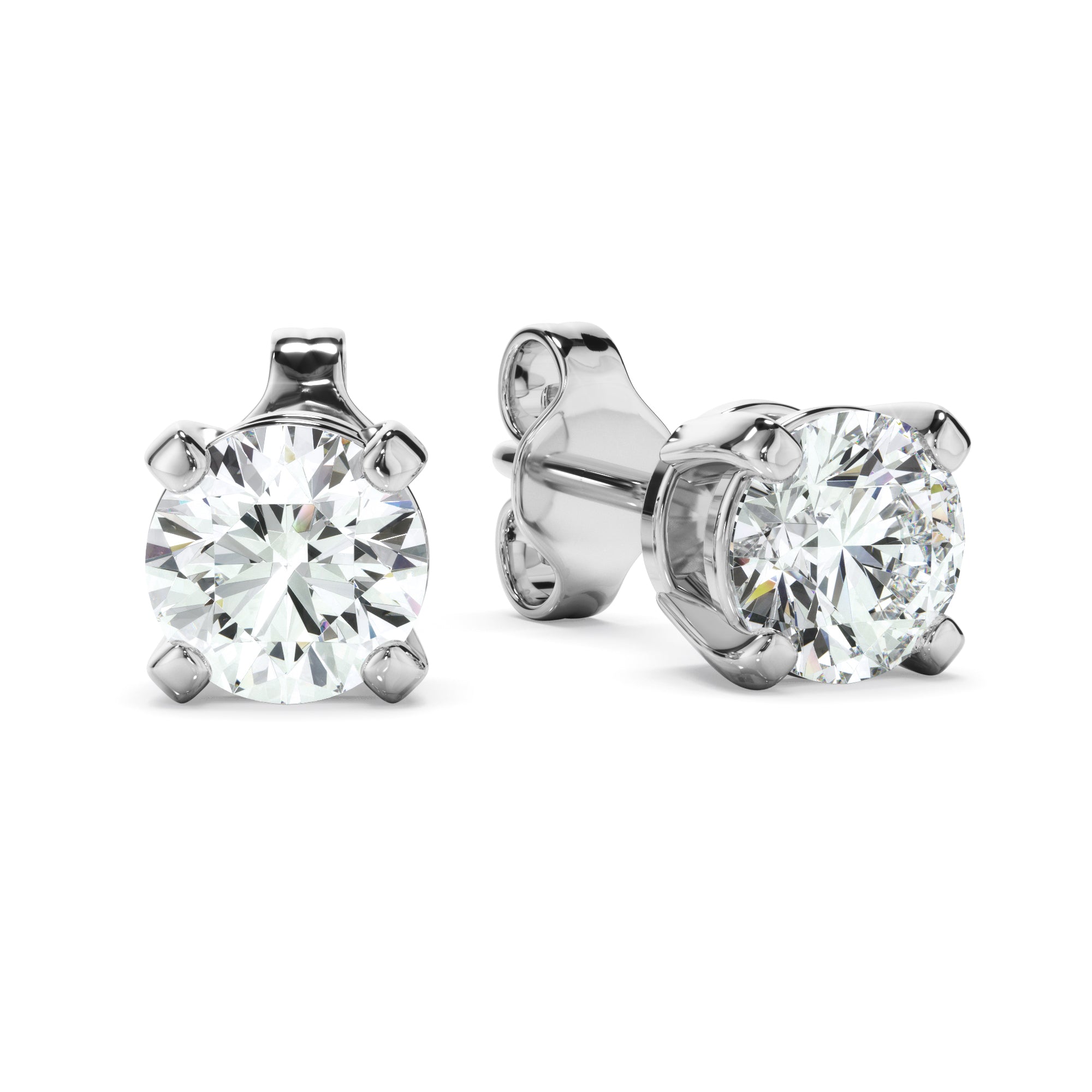 Forget-Me-Not 14k White Gold LAB Diamond Studs 2.0ct