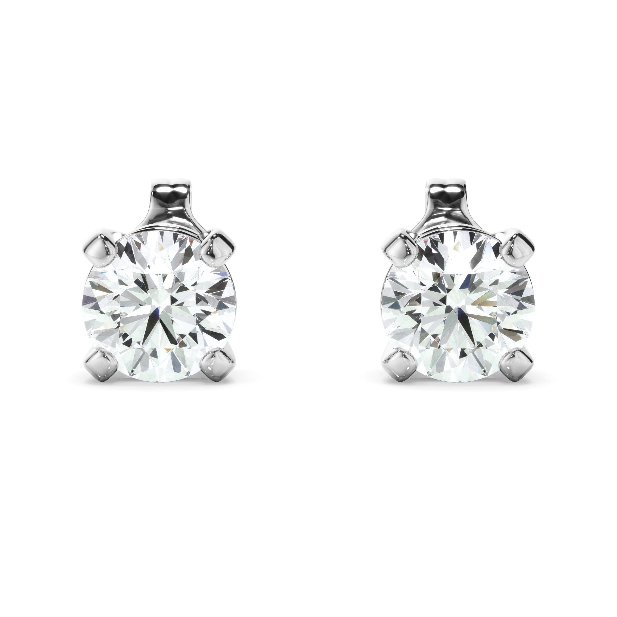 Forget-Me-Not 14k White Gold LAB Diamond Studs 2.0ct