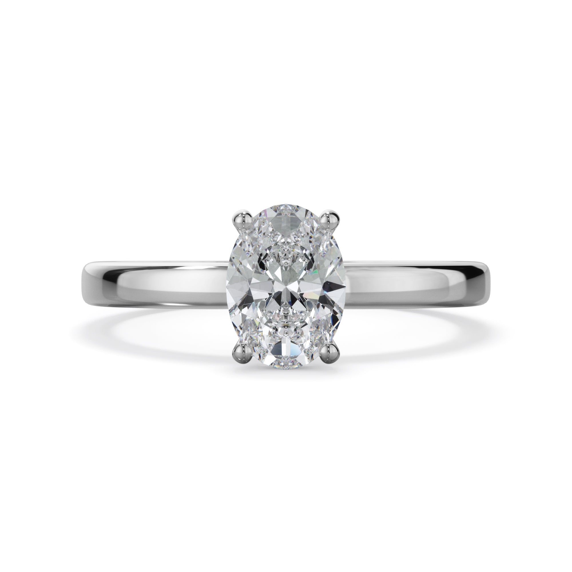 Lily Platinum 1.0ct Oval Cut Solitare LAB Grown Bloom Diamond Ring