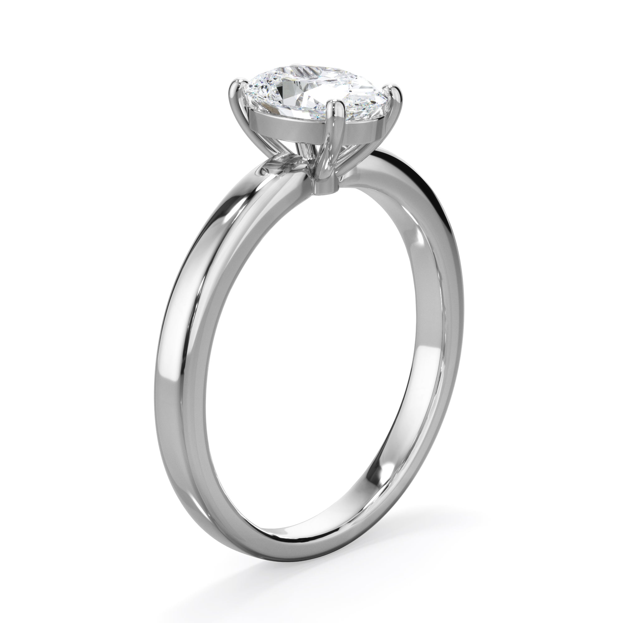 Lily Platinum 1.0ct Oval Cut Solitare LAB Grown Bloom Diamond Ring