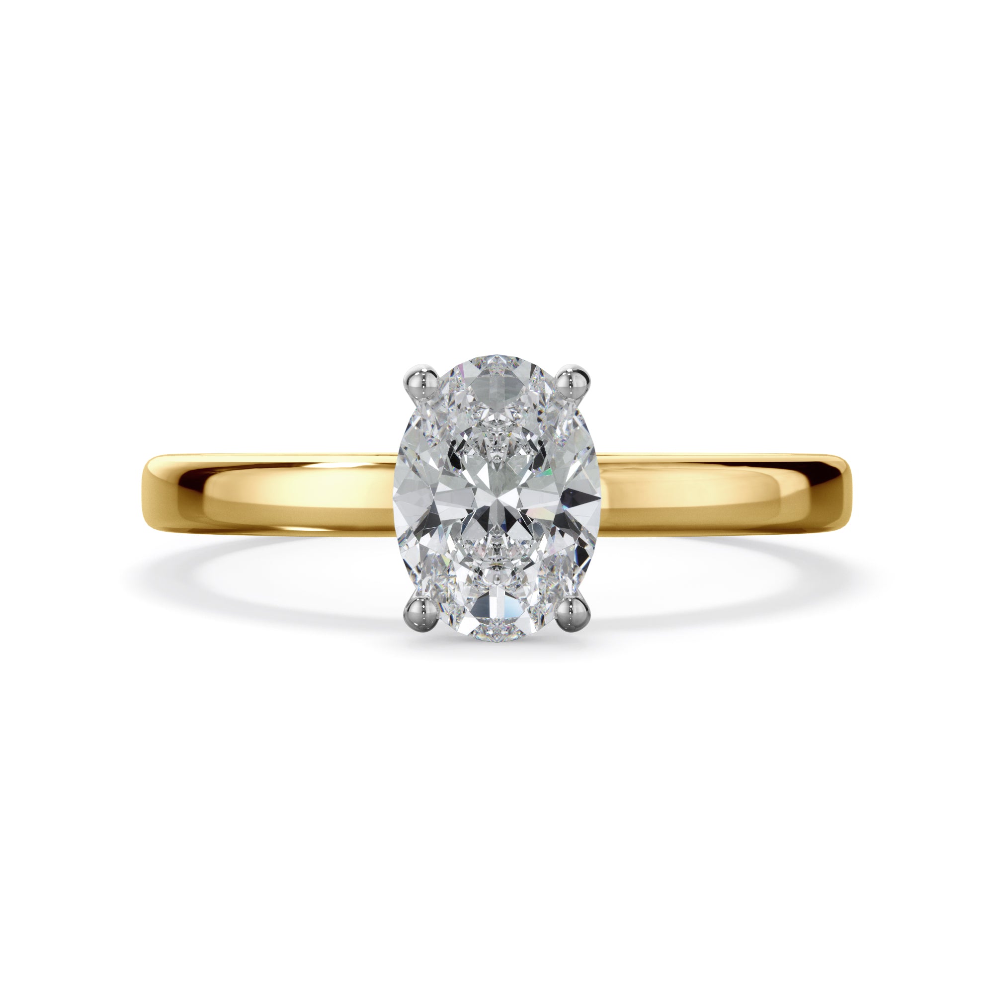 Lily 18k Yellow Gold 1.0ct Oval Cut Solitare LAB Grown Bloom Diamond Ring